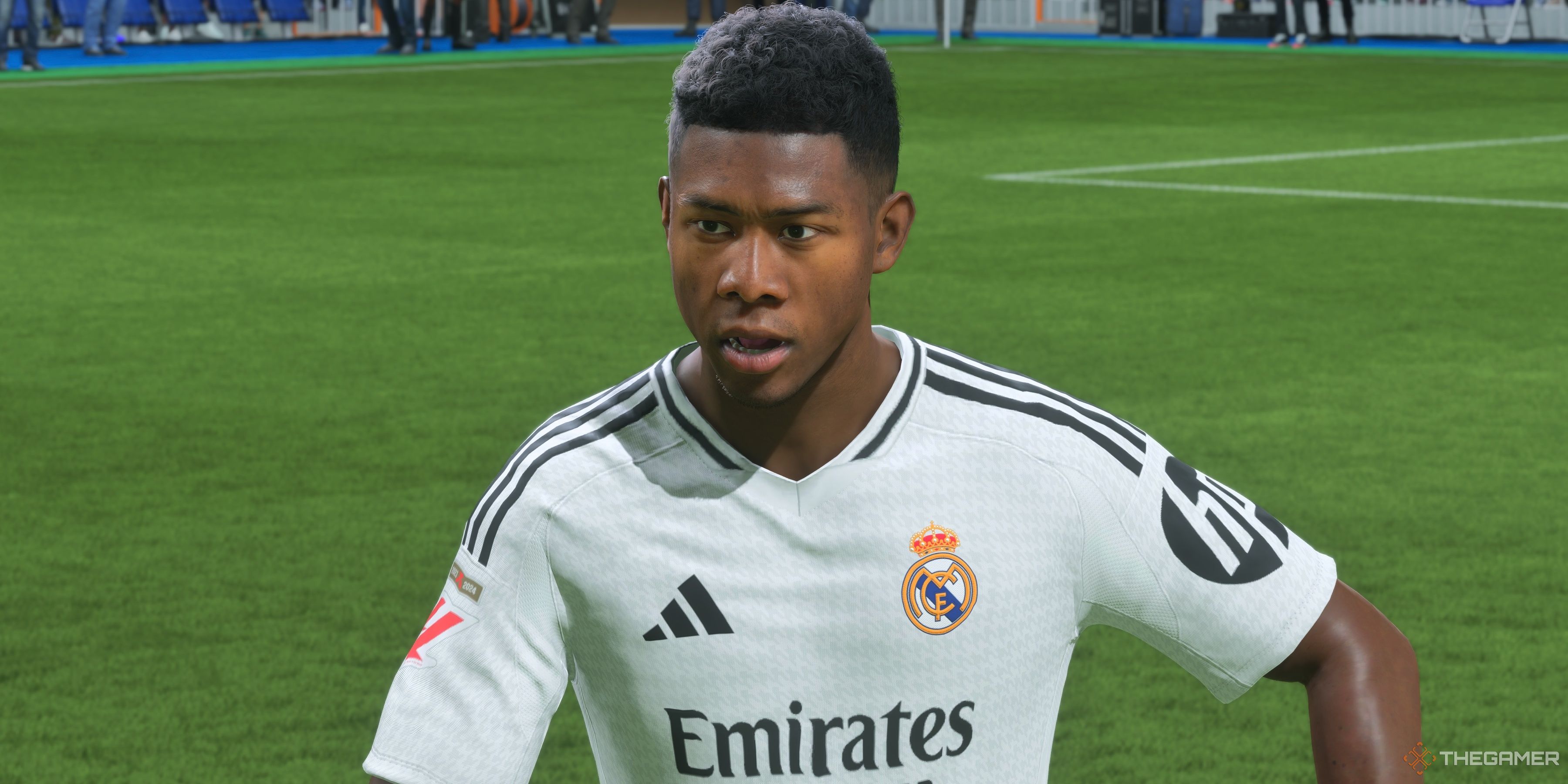 David Alaba running on the pitch in EA Sports FC 25.