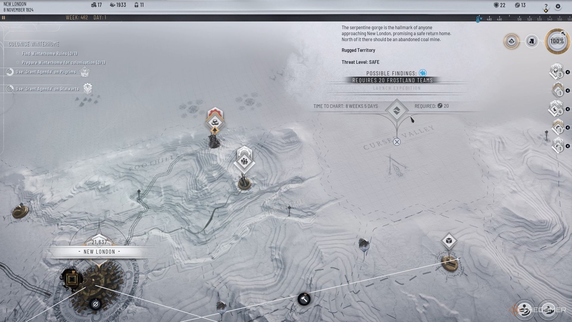The Cursed Valley in Frostpunk 2&rsquo;s Frostlands.
