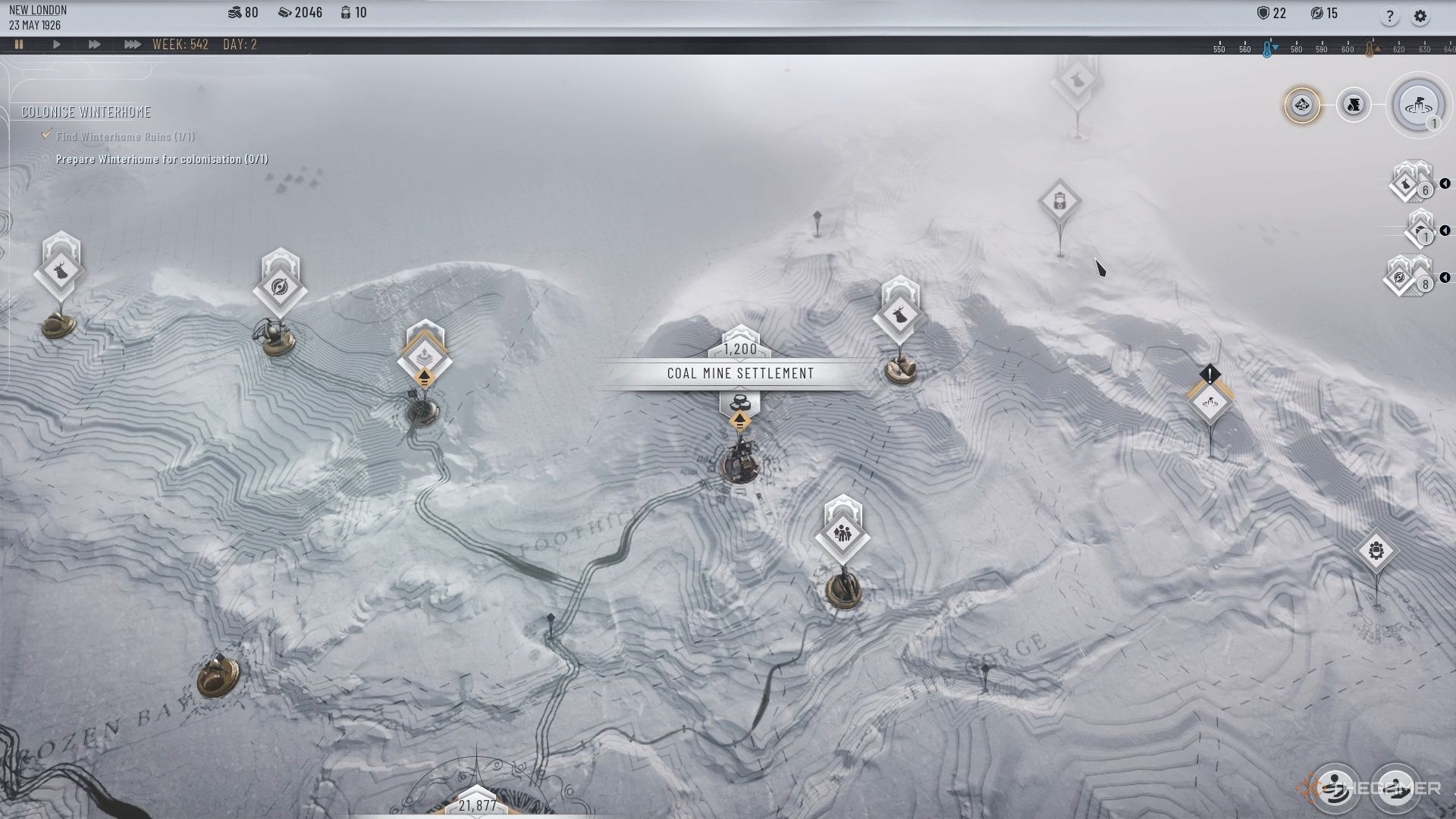 The Battered Foothills in Frostpunk 2&rsquo;s Frostlands.