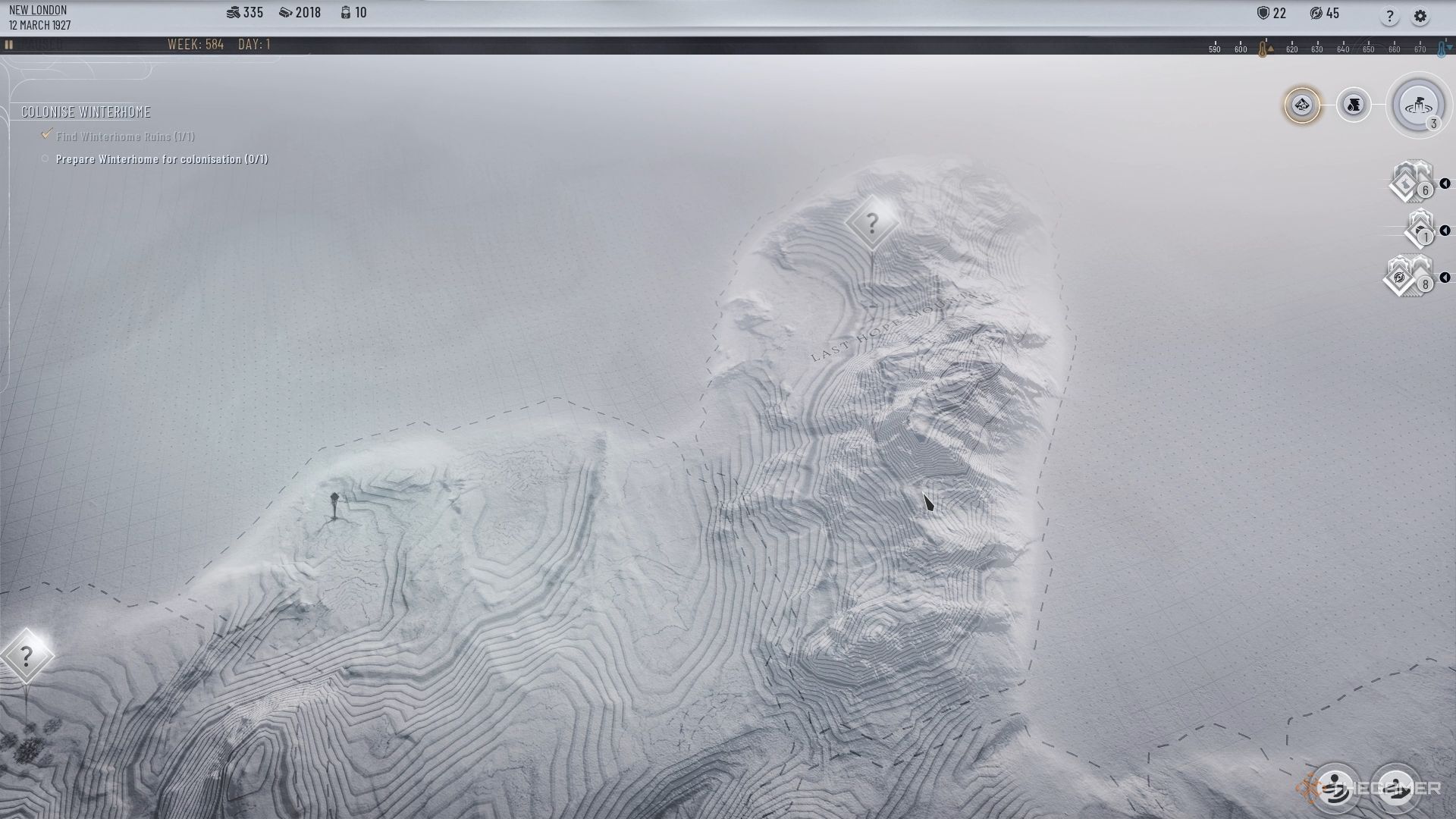 Last Hope Mountain in Frostpunk 2&rsquo;s Frostlands.