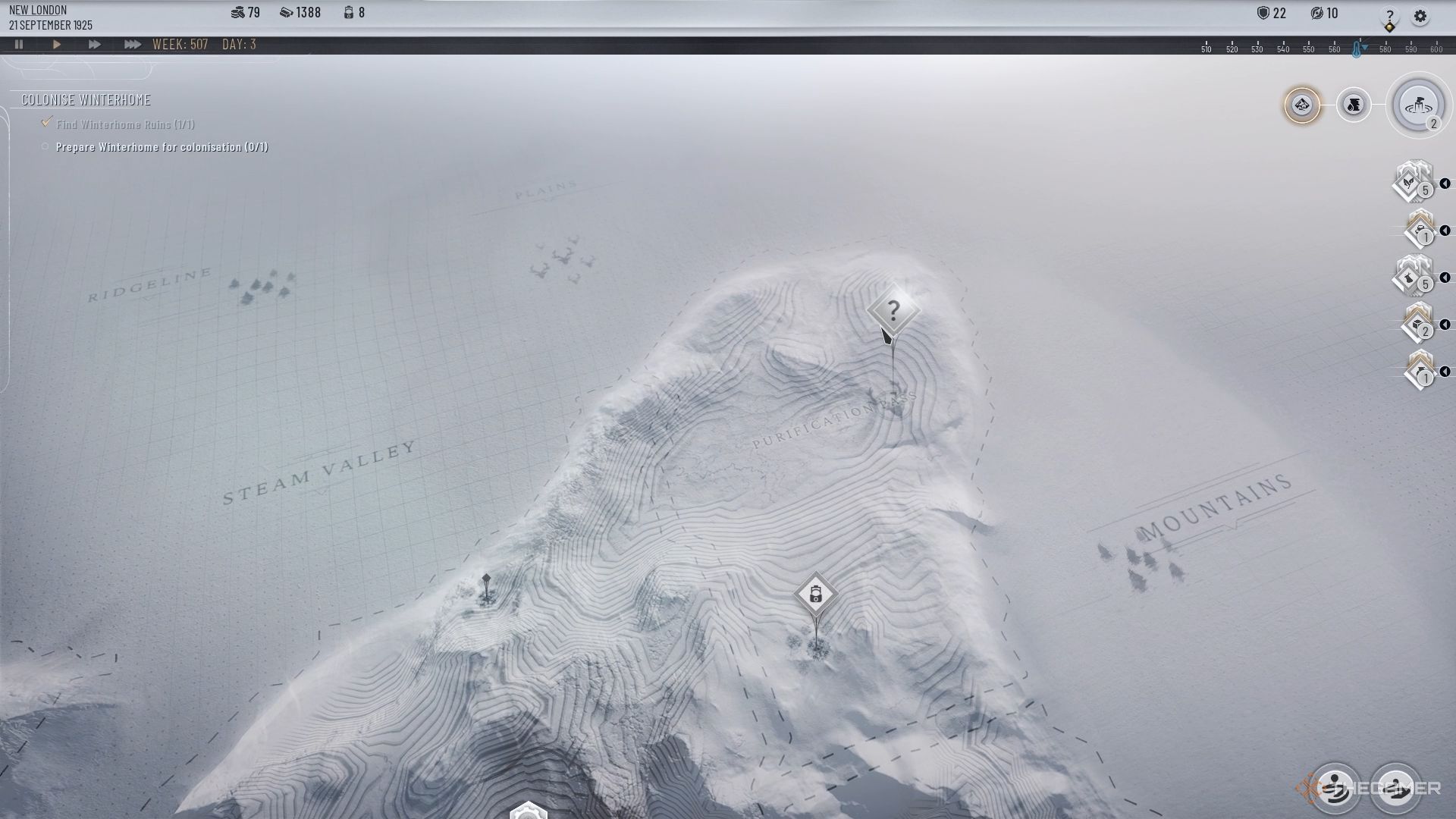 The Purification Pass in Frostpunk 2&rsquo;s Frostlands.