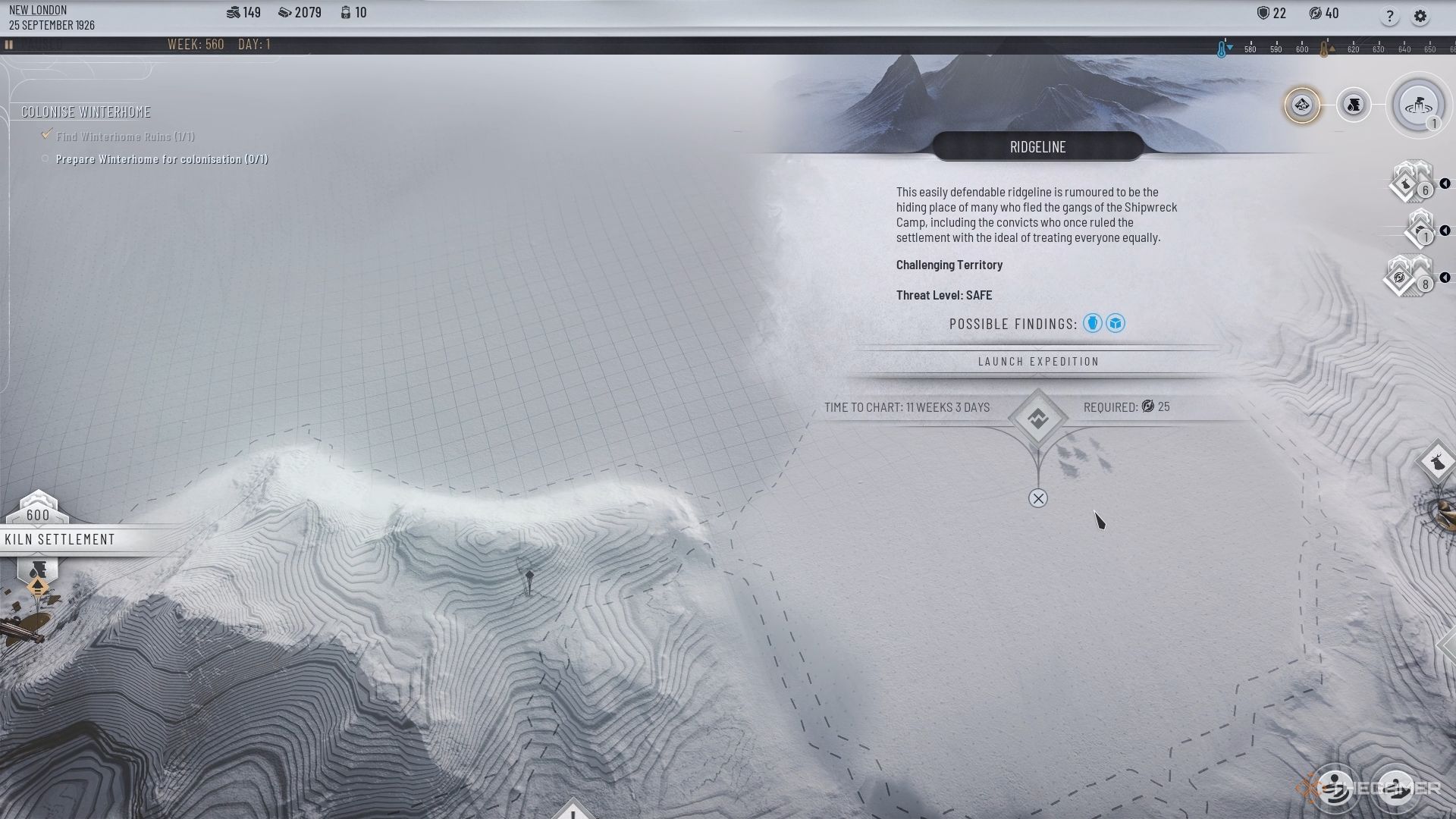 The Ridgeline in Frostpunk 2&rsquo;s Frostlands.
