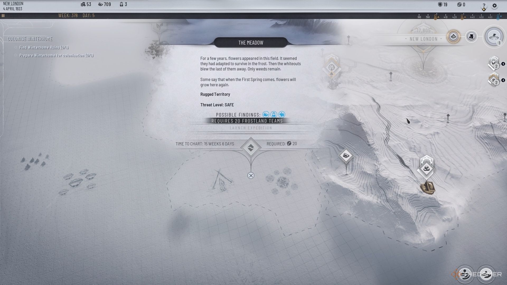 The Meadow in Frostpunk 2&rsquo;s Frostlands.