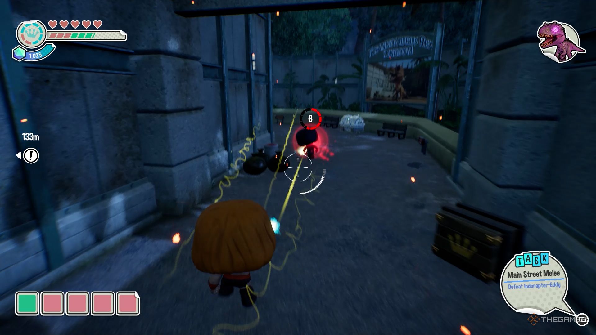 He-Man is chasing a red glowing ninja in Main Street Melee chapter in Funko Fusion.