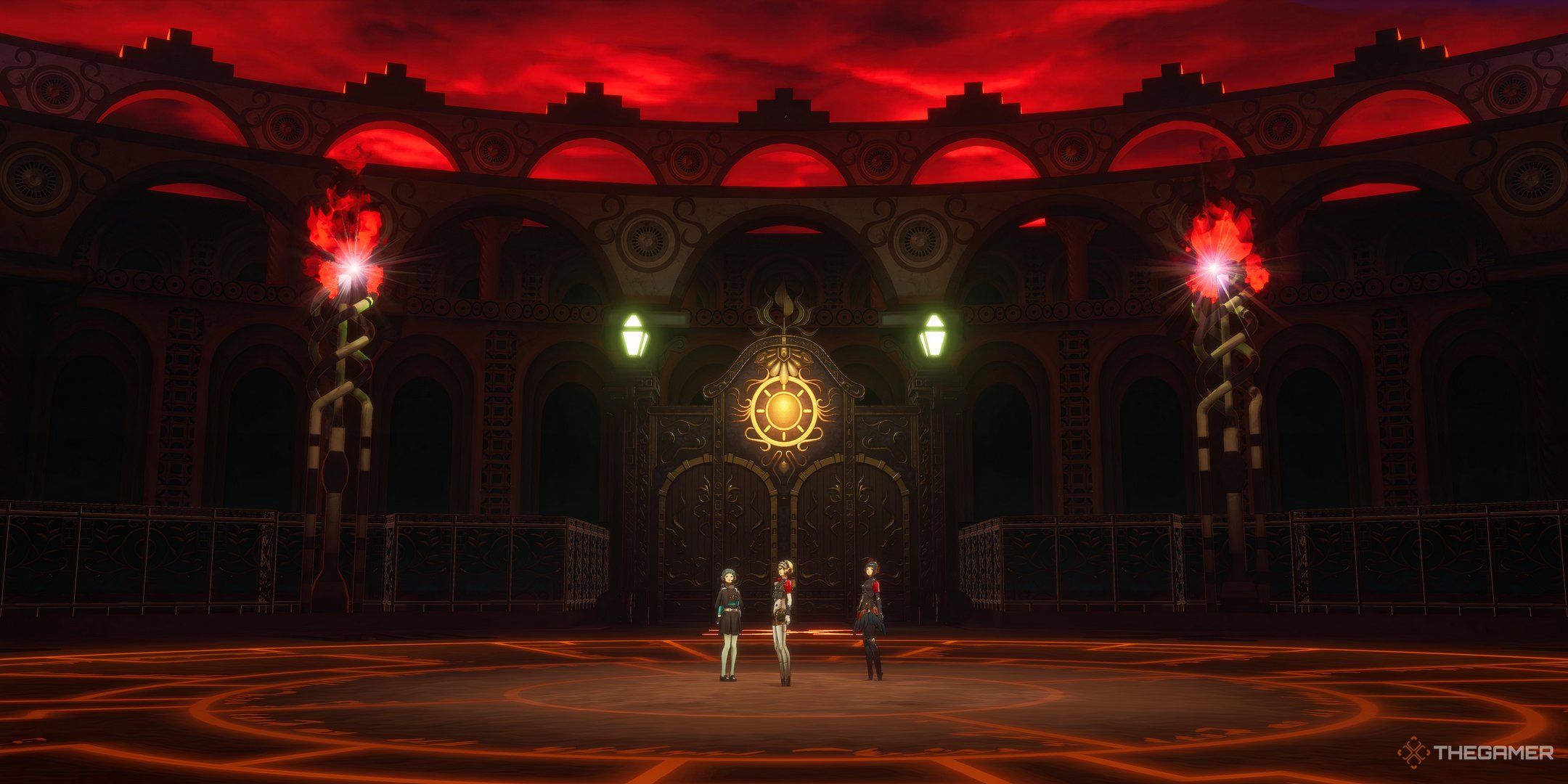 Fuuka, Aigis, and Metis in the Colosseo Purgatorio.