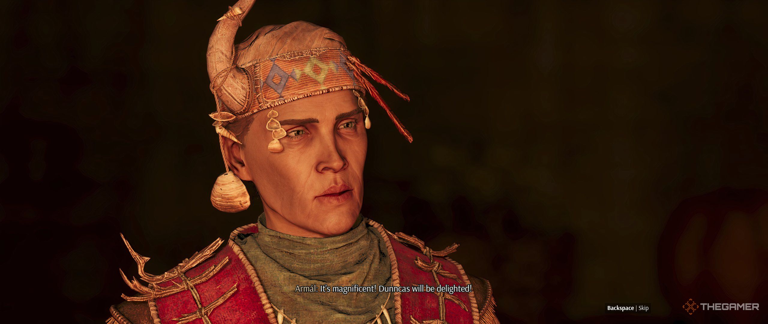 Giving Armal the statue in Greedfall 2.