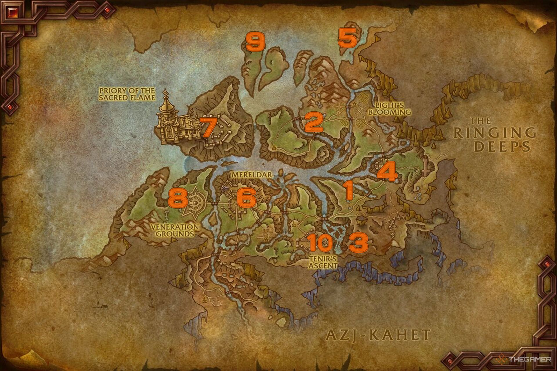 All Skyriding Glyphs in Hallowfall numbered in World of Warcraft: The War Within.