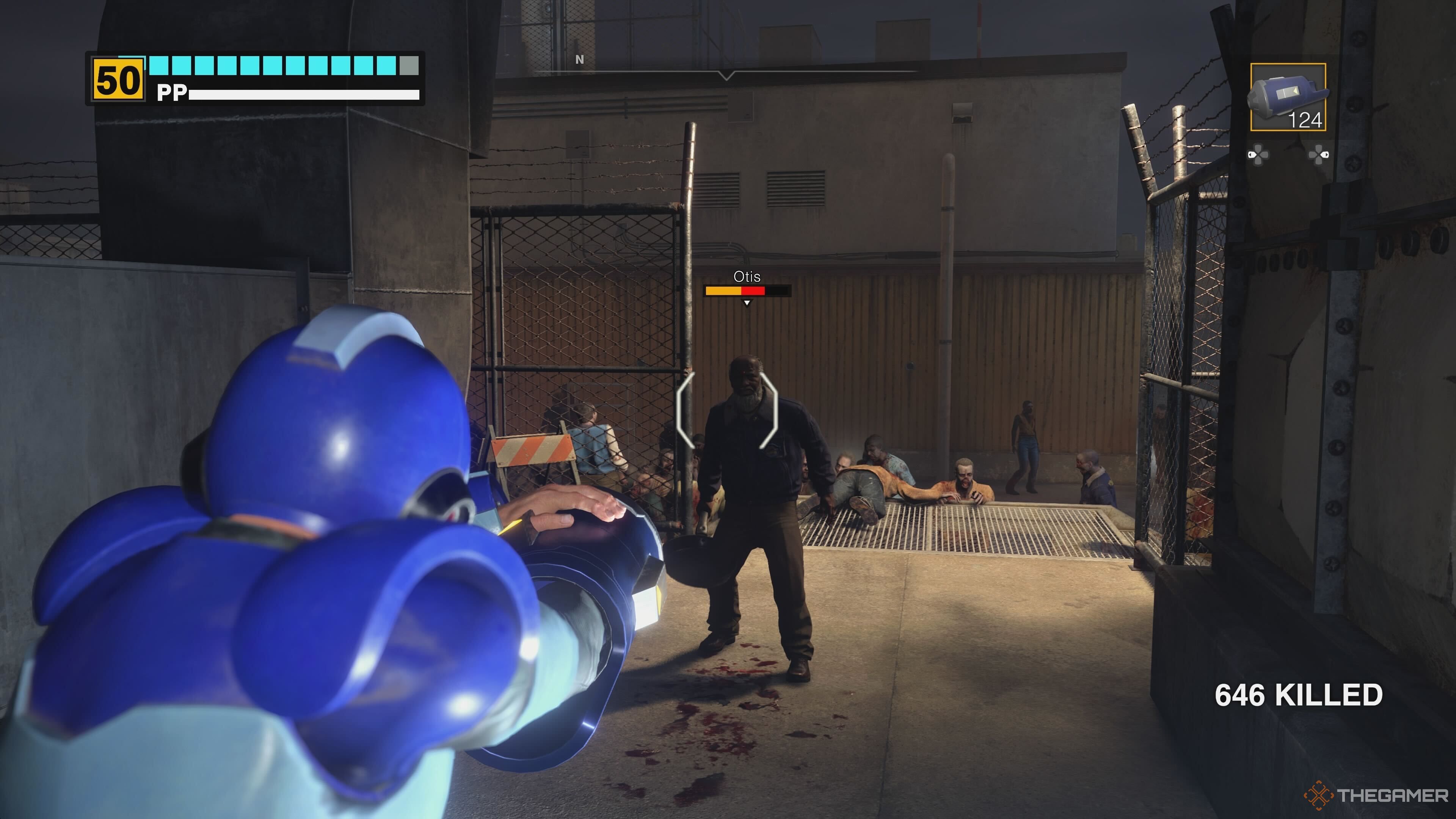 Otis در Dead Rising Deluxe Remaster's Infinity Mode.