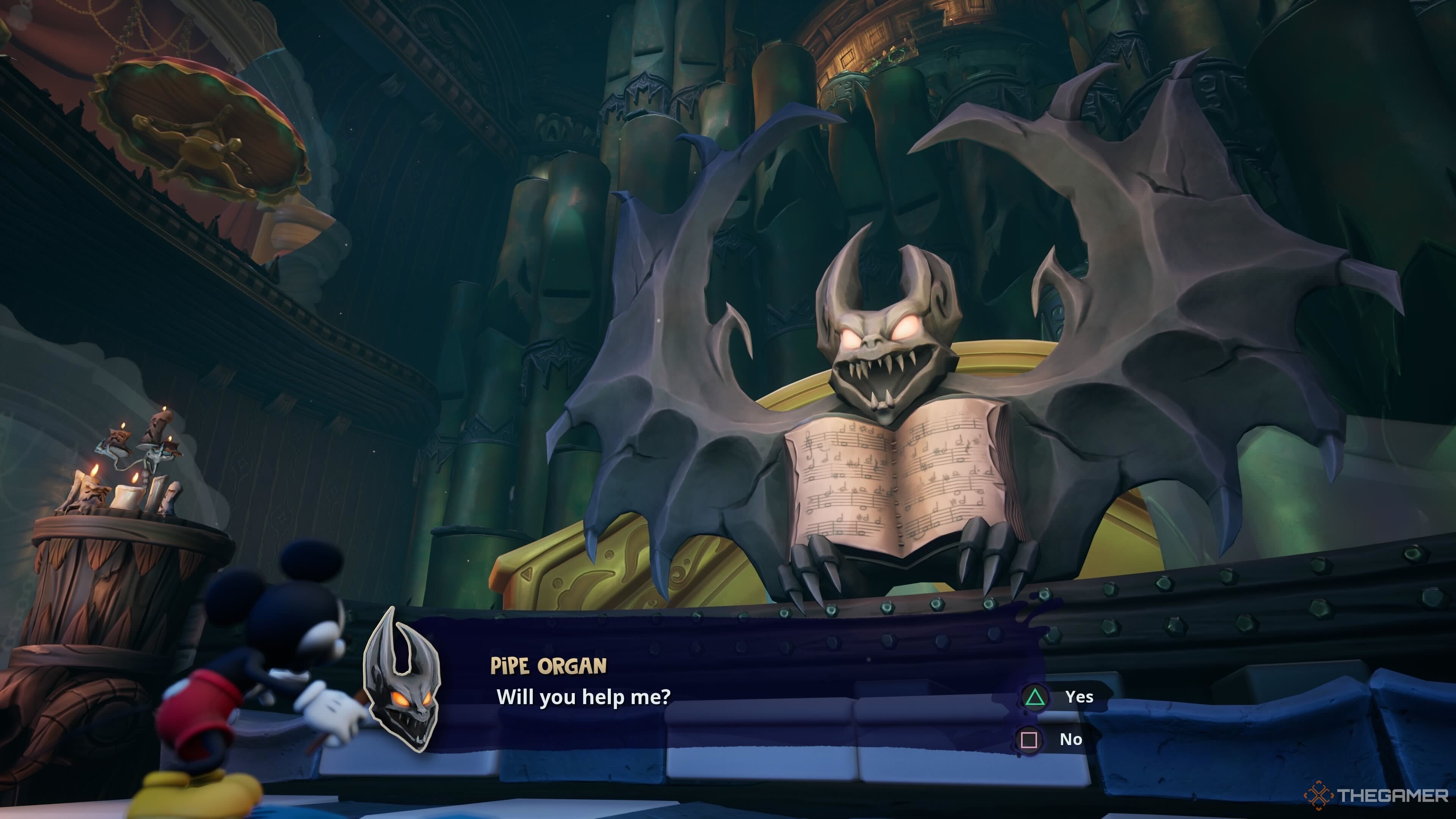 لوکیشن بازوی چپ دونالد در Epic Mickey Rebrushed.