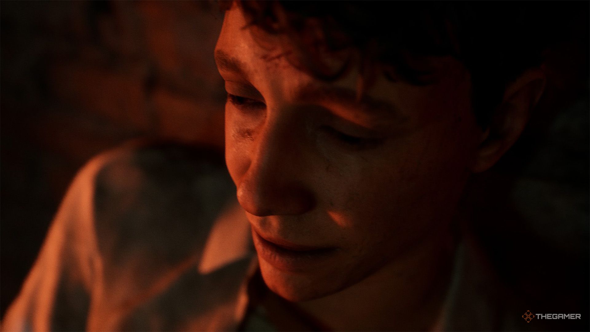Jamie is wounded inside the storm drain in The Casting Of Frank Stone.