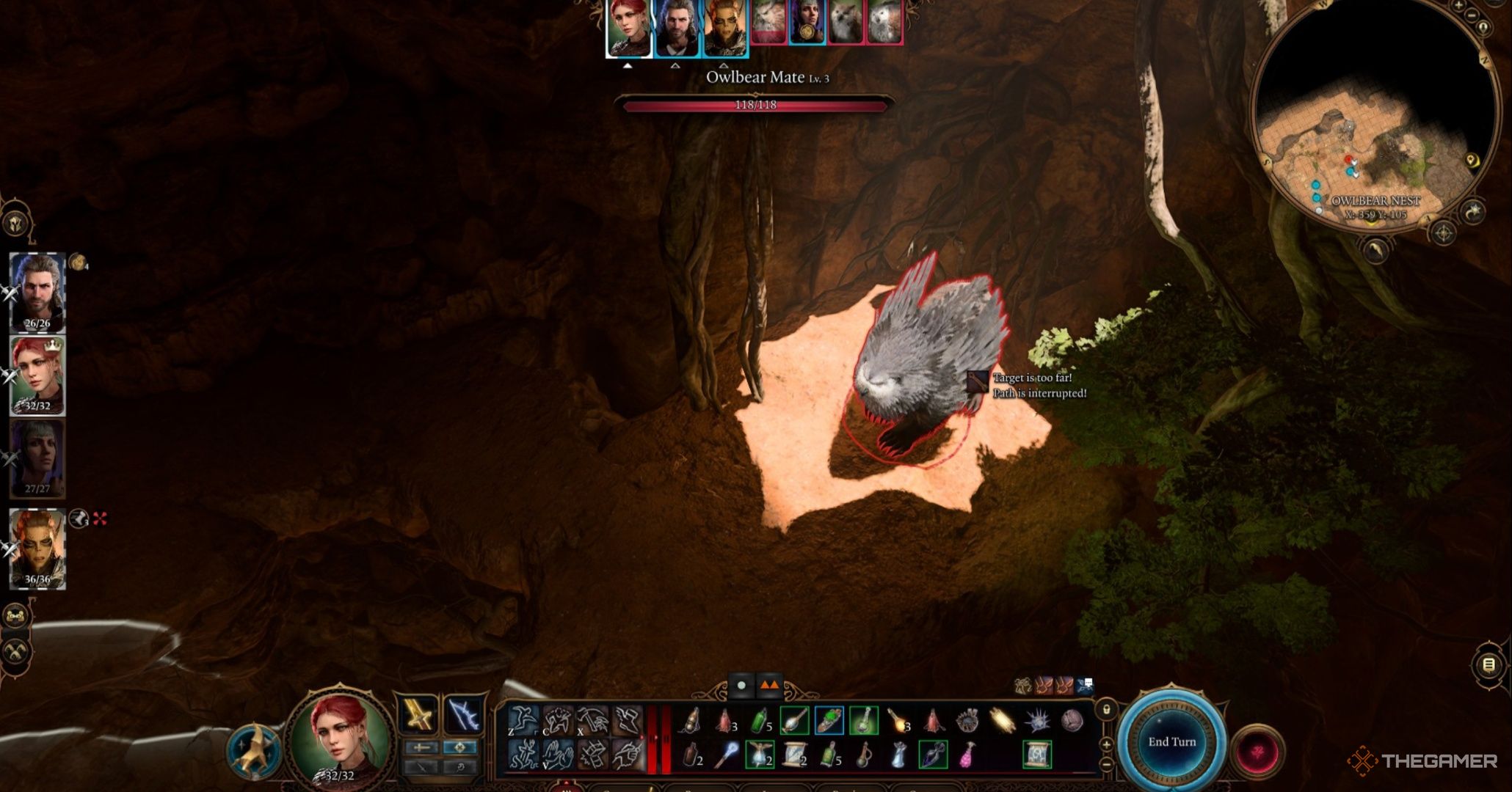 Player highlights the owl bear mate called by new legendary action in Baldur's Gate 3.