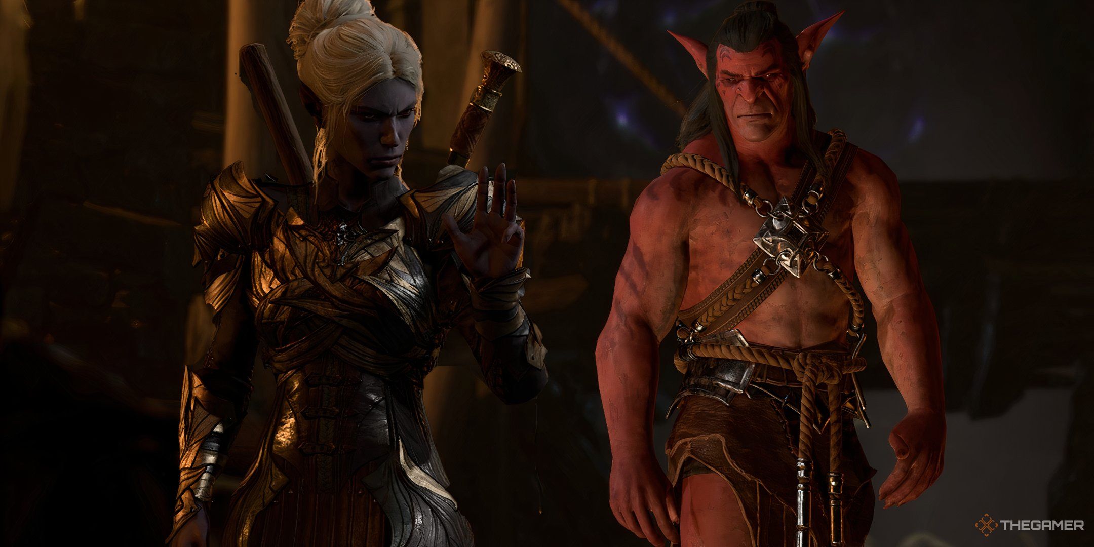 Minthara and Dror from Baldur's Gate 3 side by side.