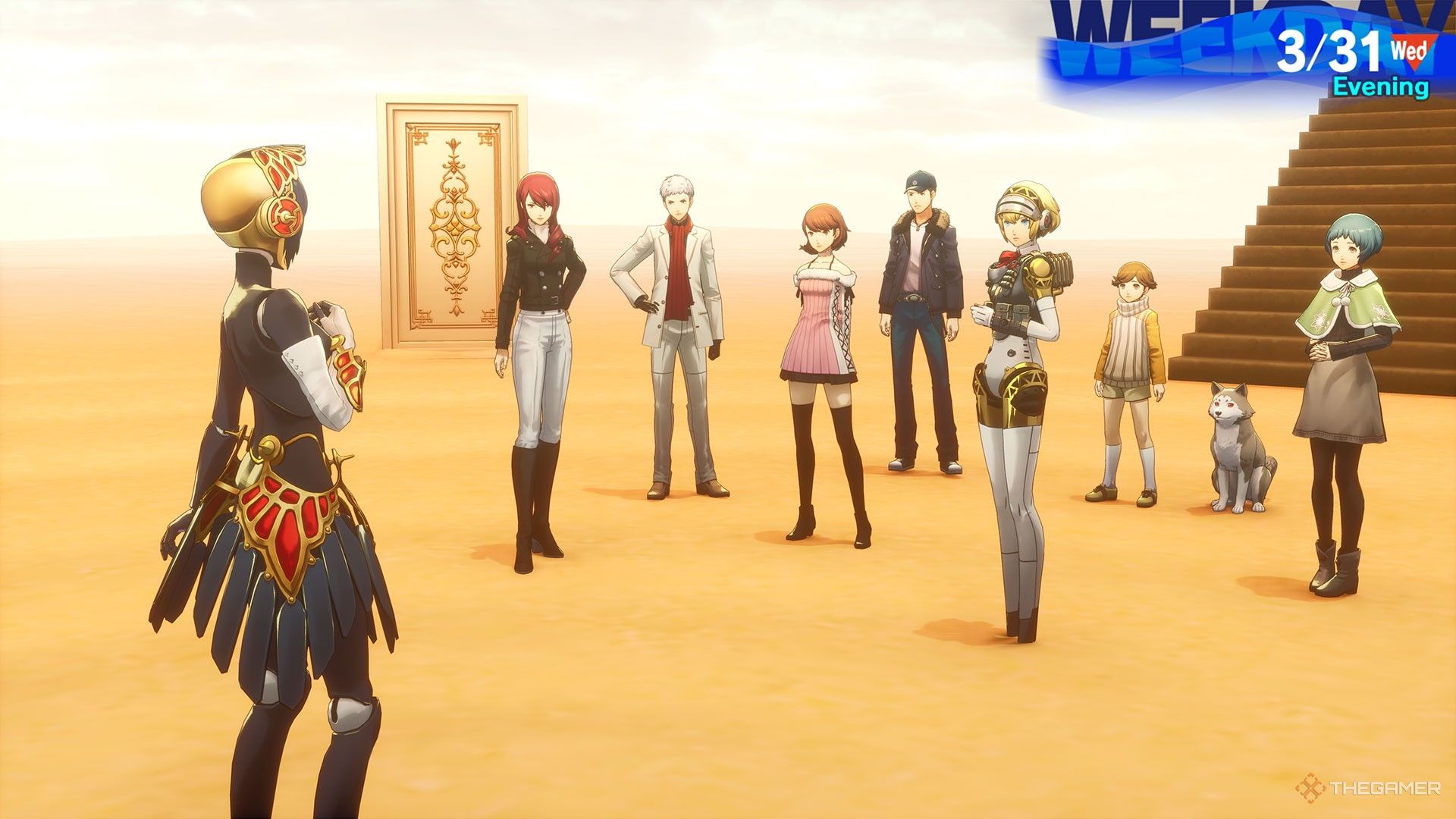 SEES confronting Metis in the Desert of Doors in Persona 3 Reload Episode Aigis The Answer.