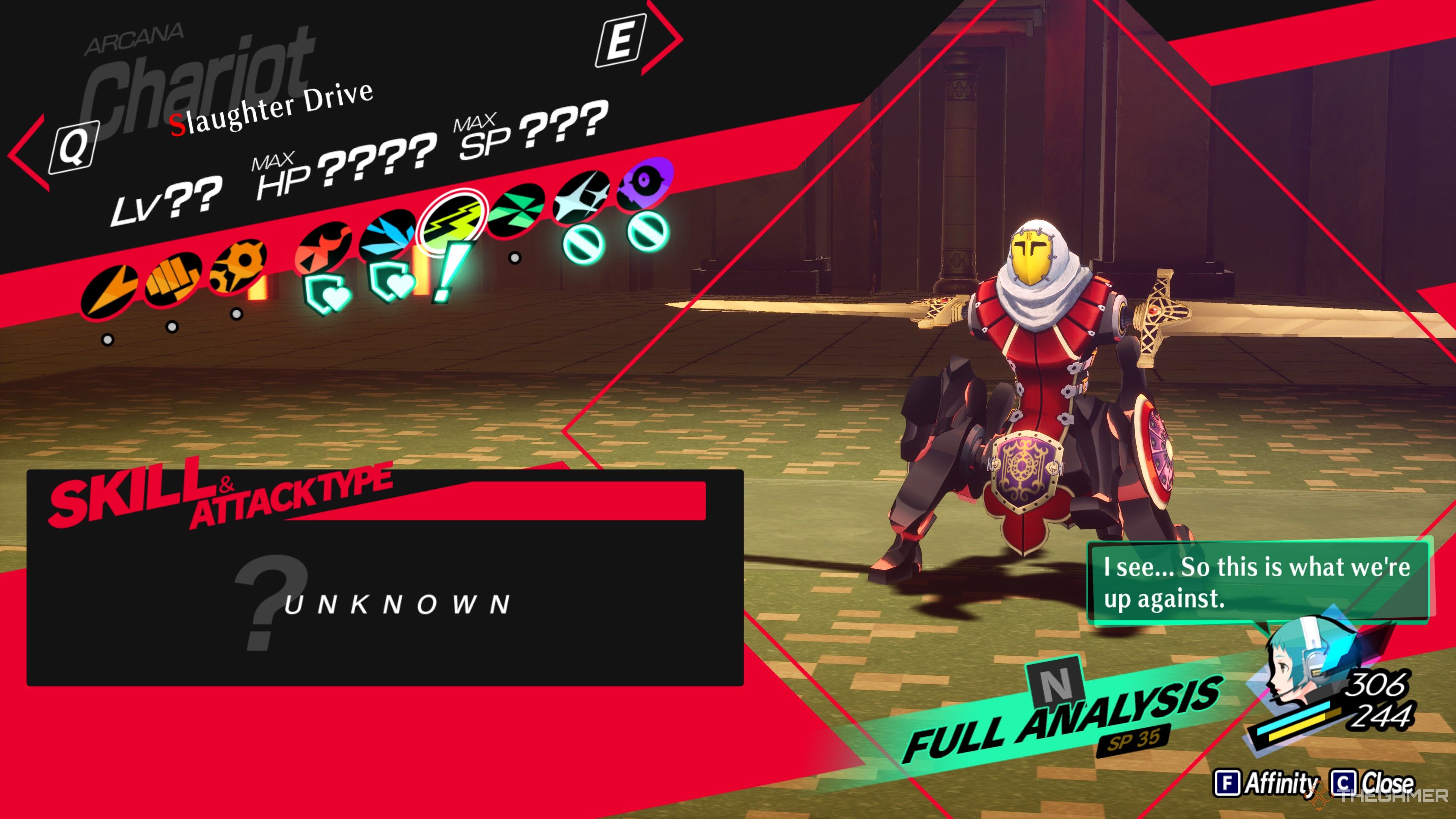 Slaughter Drive weakness in Persona 3 Reload Episode Aigis.