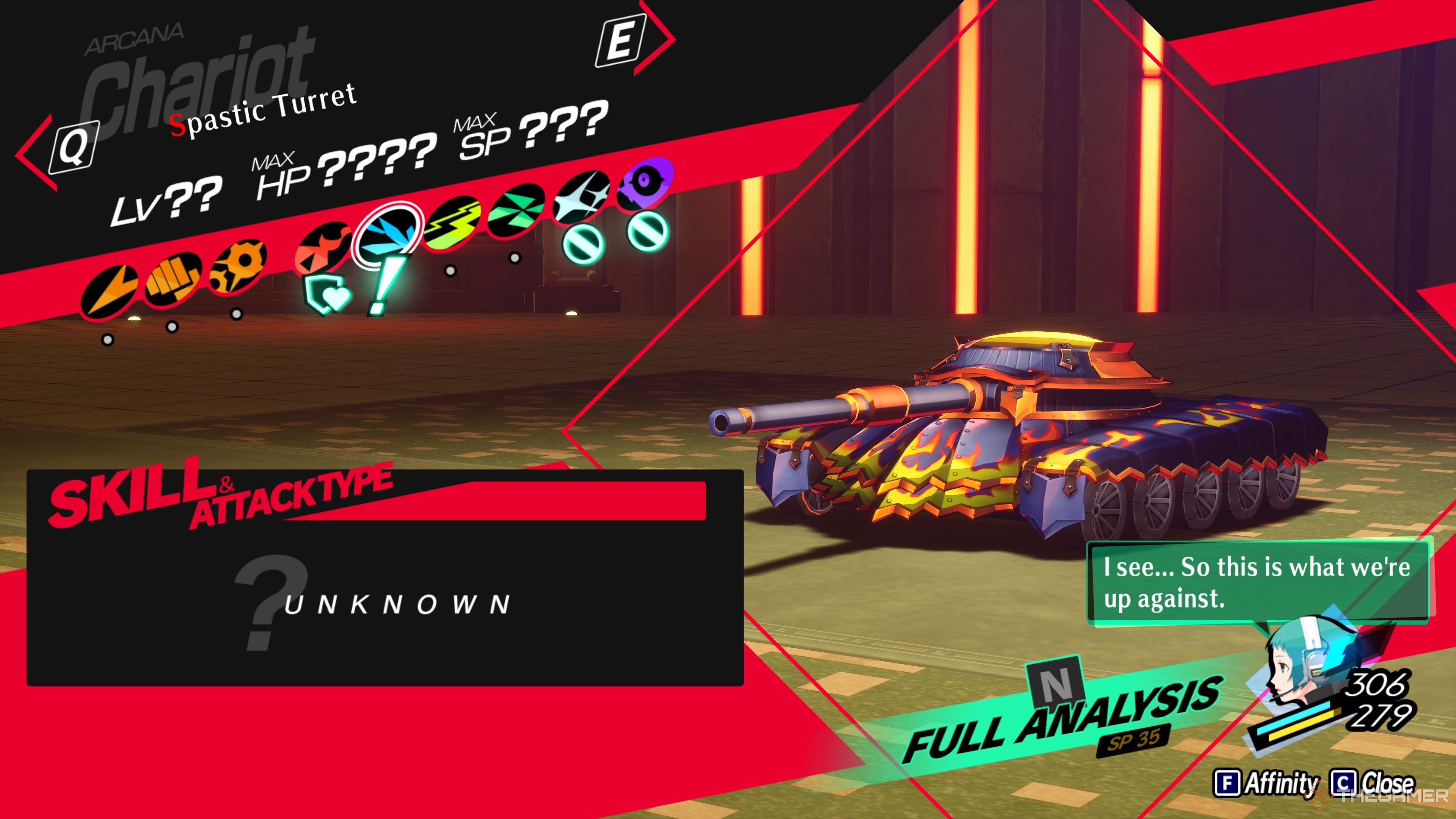 Spastic Turret weakness in Persona 3 Reload Episode Aigis.