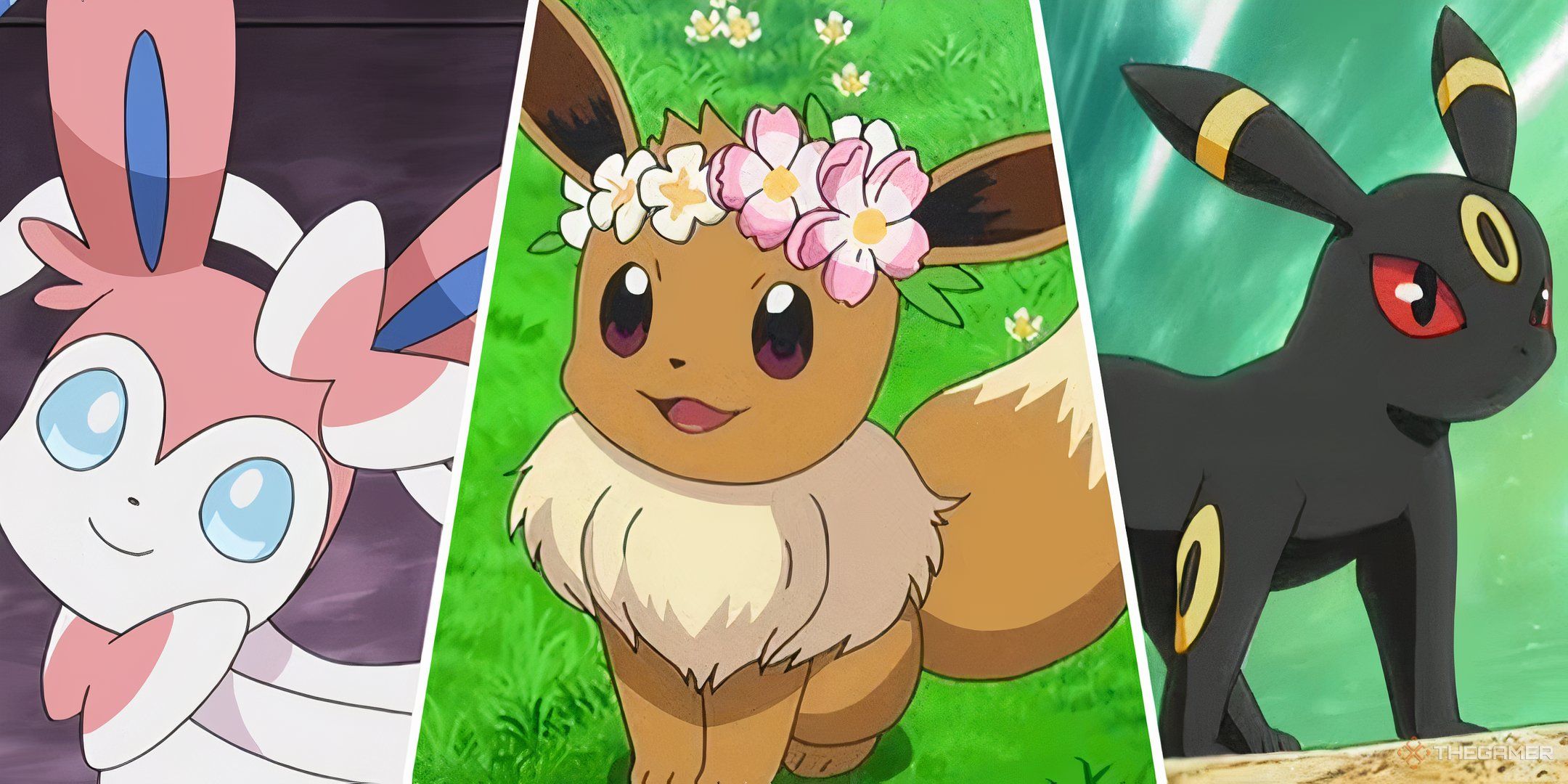 کدام بازی Pokemon برای پیوند با مهمانی شما بهتر است؟ 5 Sylveon ، Eevee و Umbreon از انیمه Pokemon.
