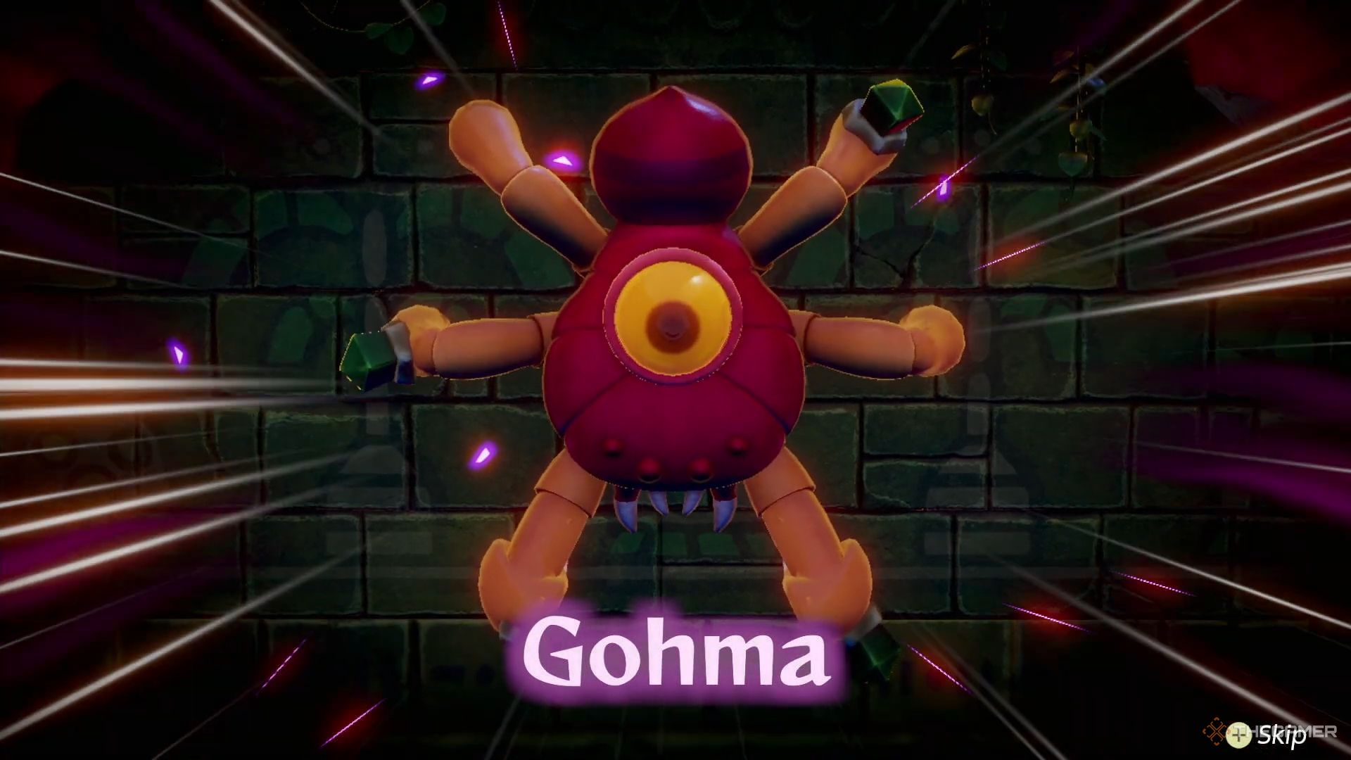 The Legend of Zelda is the Echo of Wisdom Goma boss battle screen.