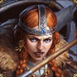 The portrait of Freyja, one of the minor gods in the Norse pantheon, is displayed in Age of Mythology - Retold