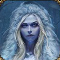 The portrait of Skadi, one of the minor gods in the Norse pantheon, is displayed in Age of Mythology - Retold