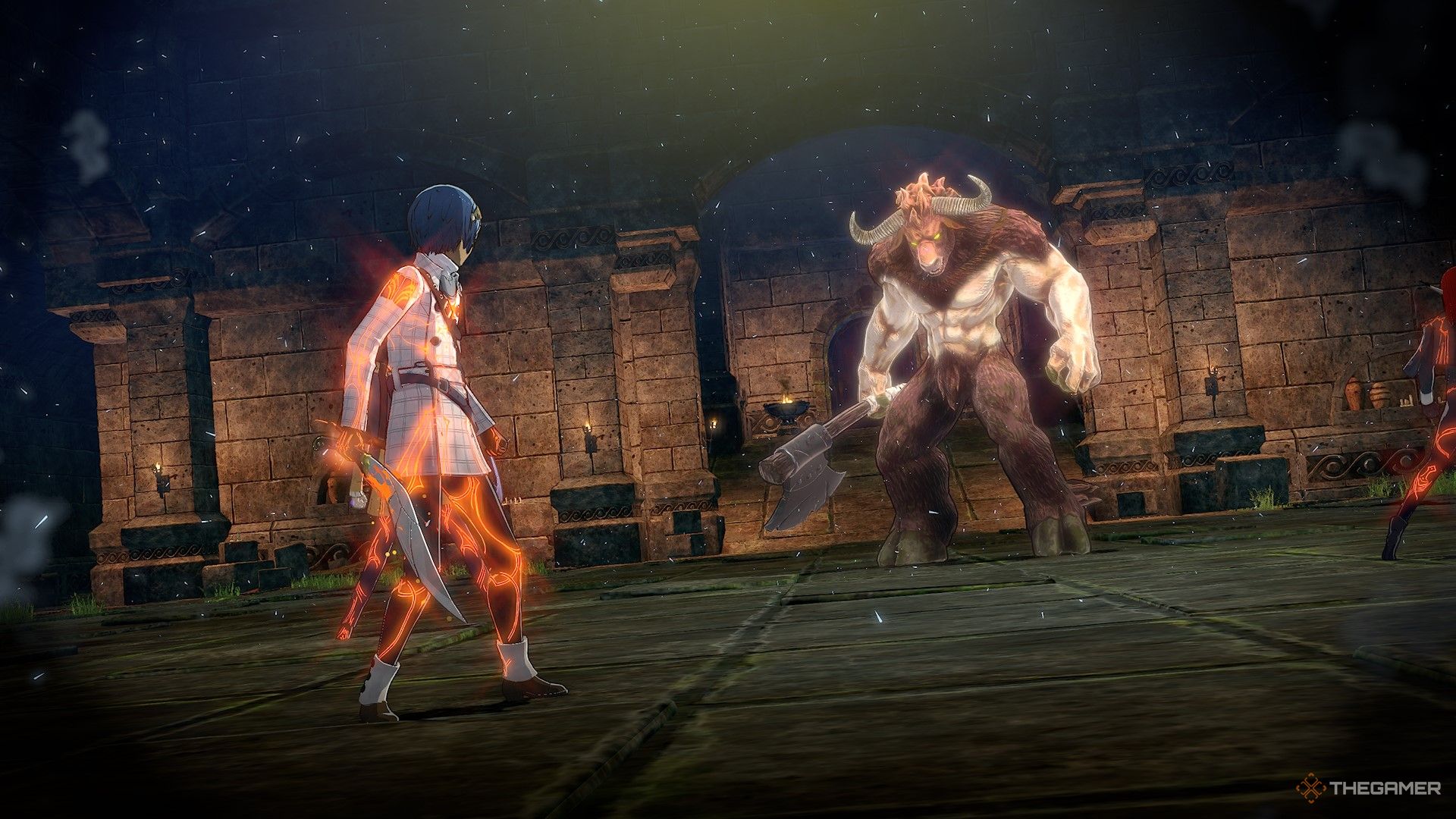 The main character is pitted against the Grotesque Guptauros in Metaphor Refantazio.
