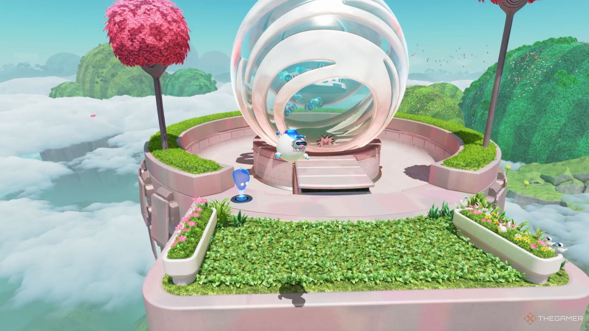 Astro Bot. The Sky Garden Level. The ending of the sky garden.