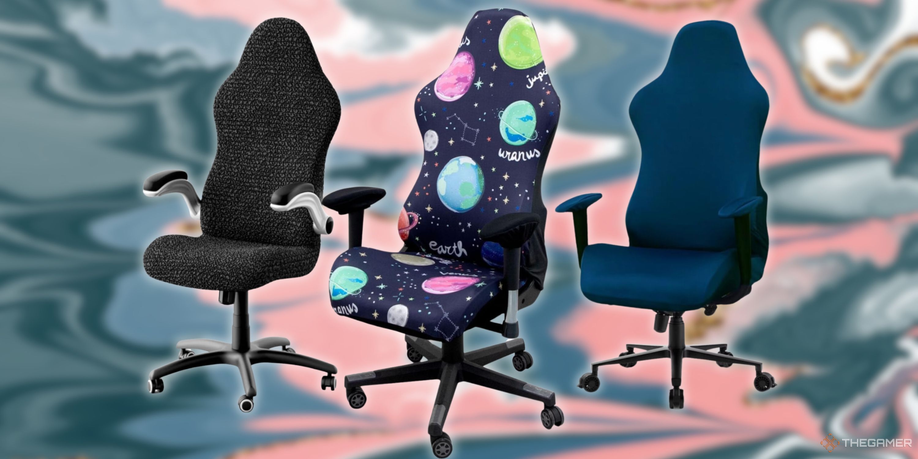 Three computer chair covers