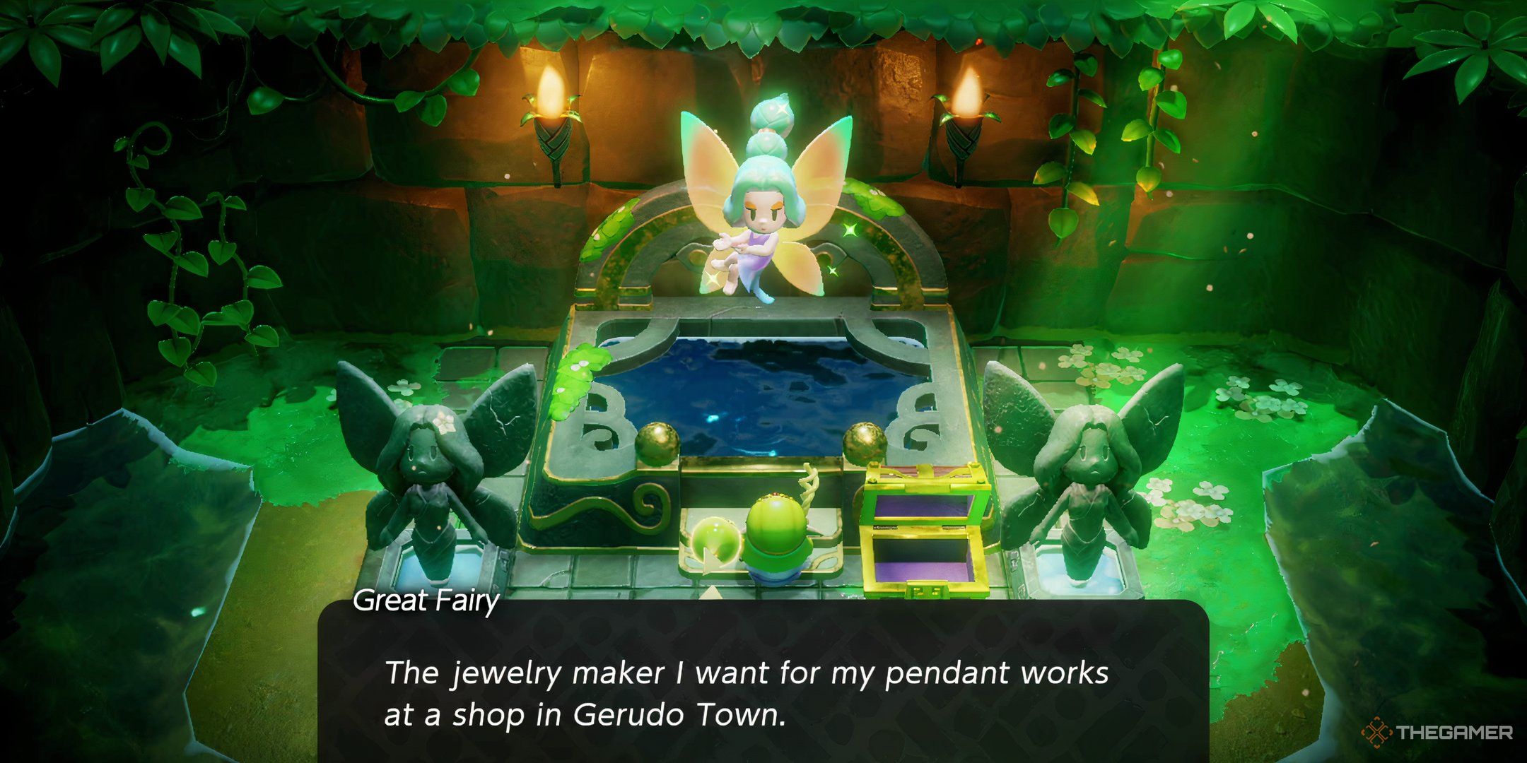 The Great Fairy asks Zelda to craft her a special pendant in Echoes of Wisdom.