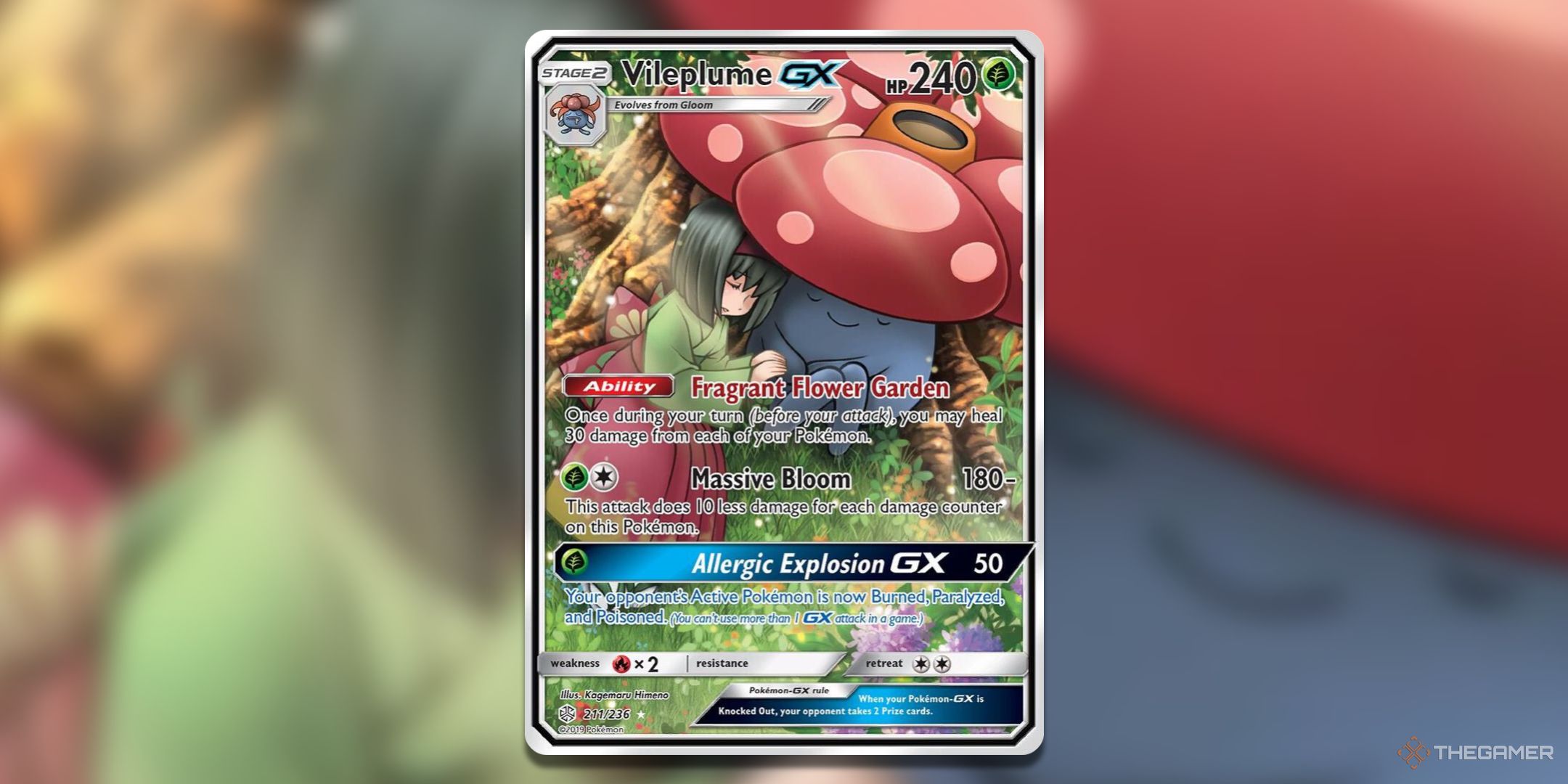 Vileplume GX Pokemon TCG card art.