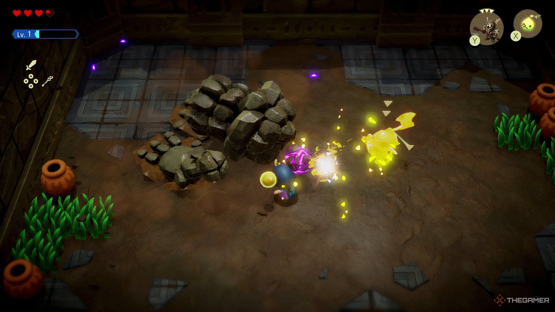 Zelda attacks Seismic Talus' weakness in Echoes of Wisdom 