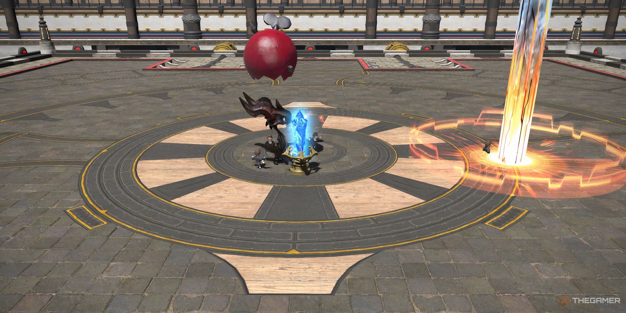 Wind up Gentlemen battling Bahamut in Lord of Verminion in Final Fantasy 14.