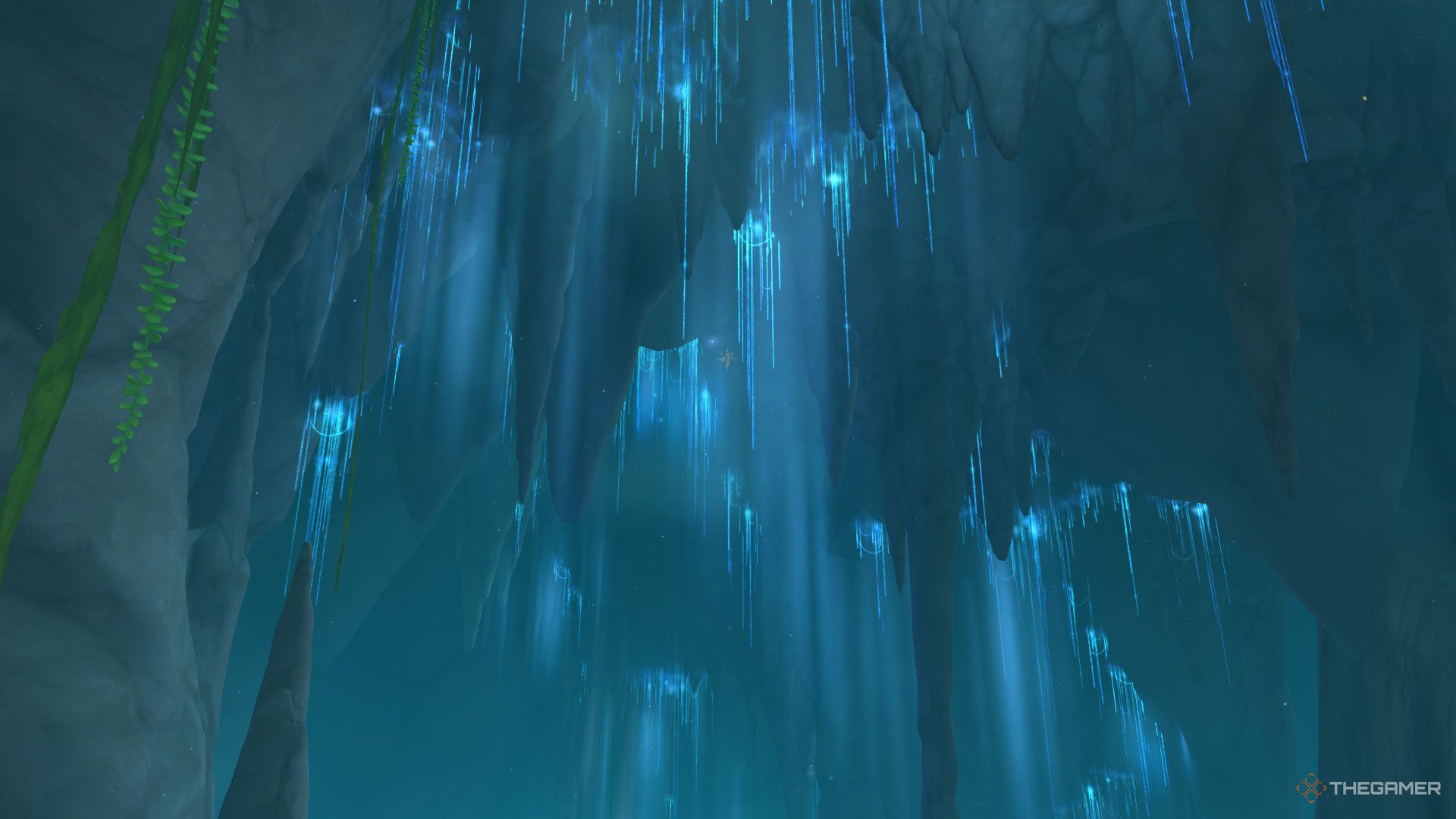 The Living Grotto glyph in The Ringing Deeps in World Of Warcraft: The War Within.