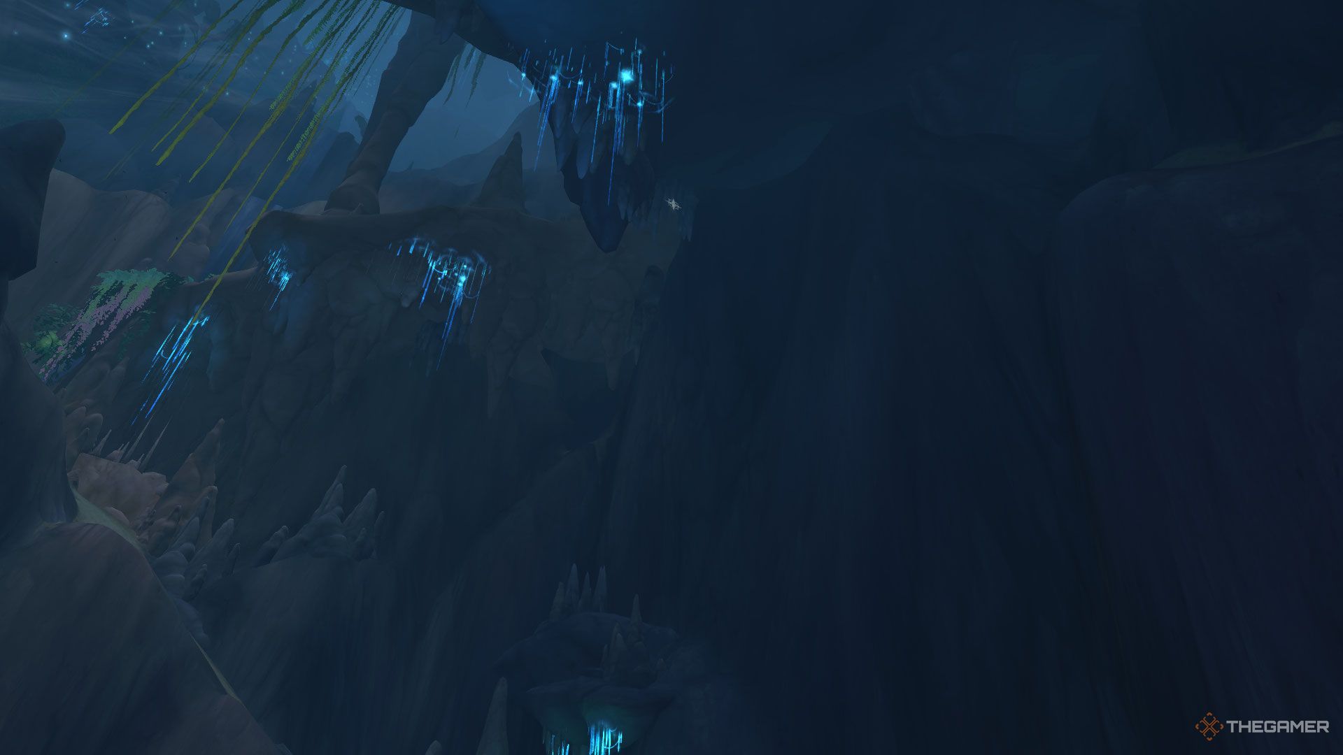 Trickling Abyss Glyph location in Azj-Kahet in Khaz Algar in World Of Warcraft: The War Within.