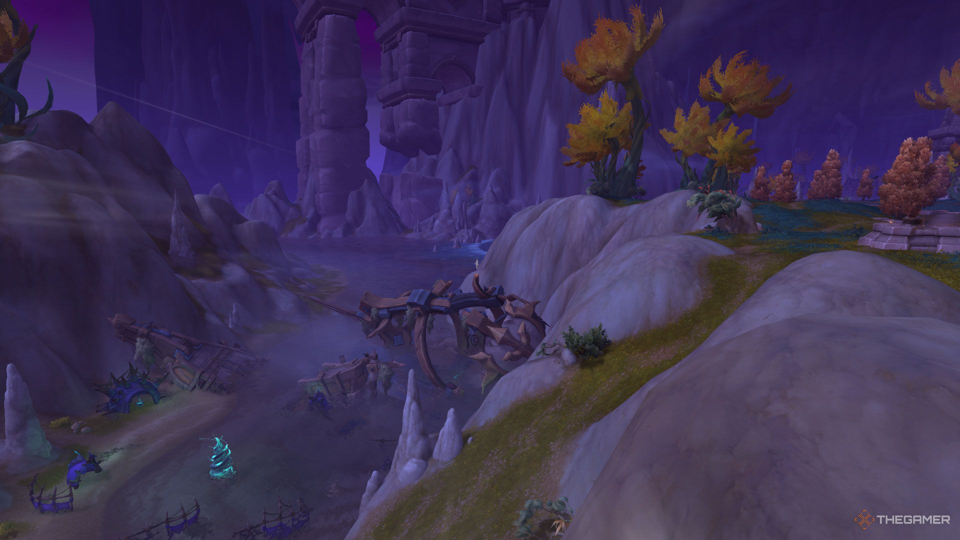 Fortune's Fall glyph location in Hallowfall in Khaz Algar, World Of Warcraft: The War Within.