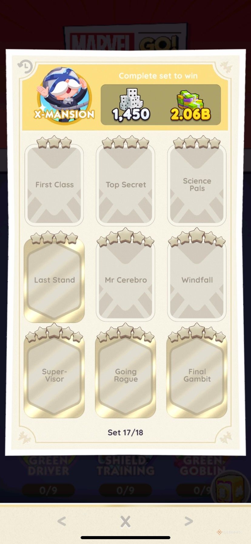 X-Mansion sticker album in Monopoly Go in Marvel Go.