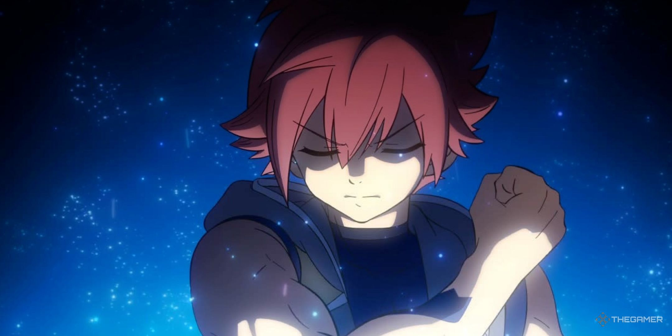 the protagonist ten is shown in the opening cutscene in farmagia.