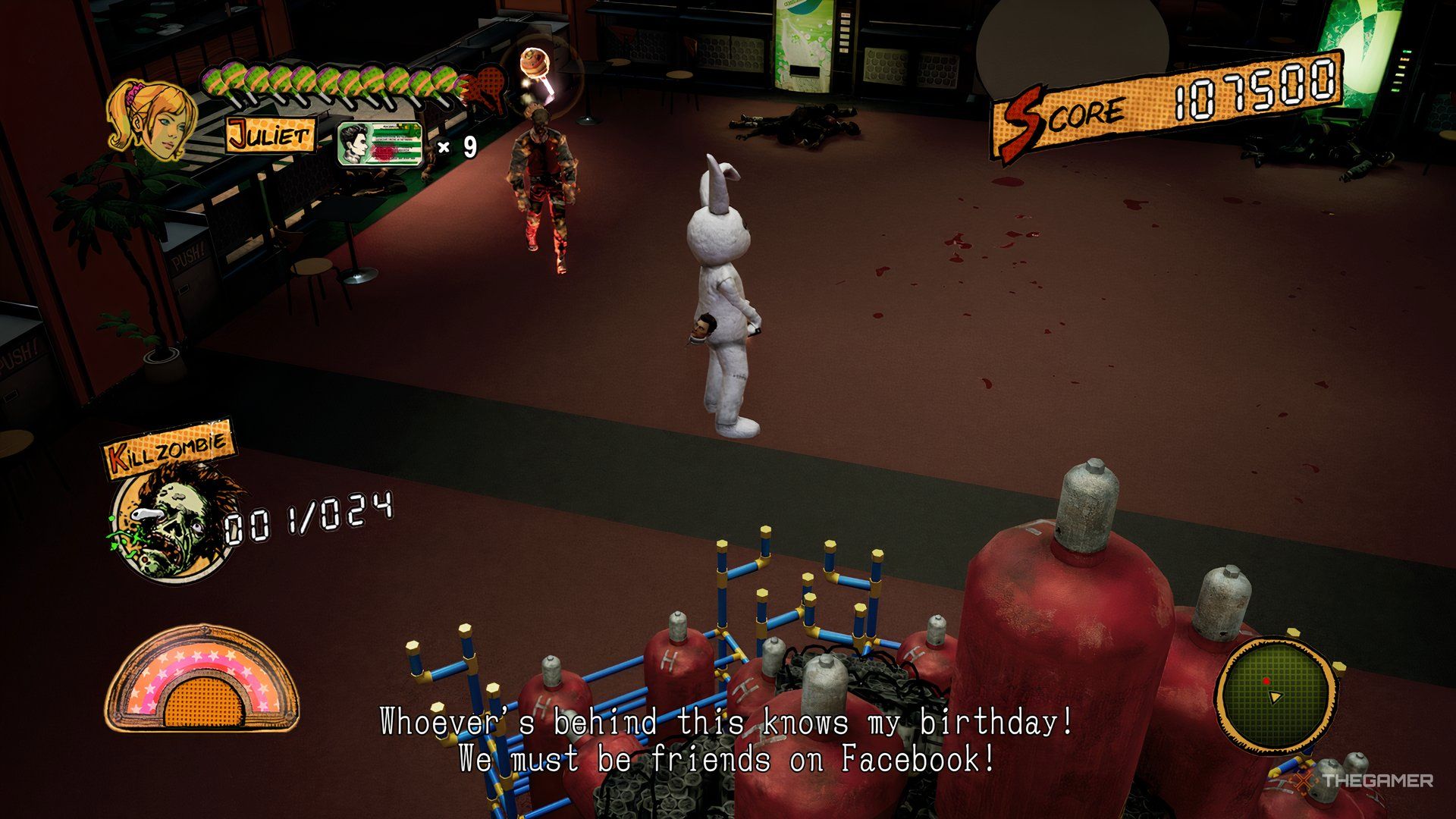 A Golden Lollipop found in the top-left corner while defending the exploding cake.