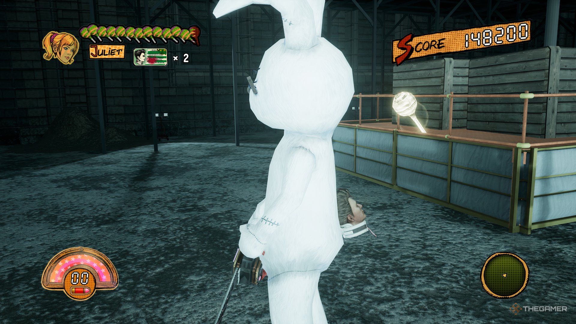 A Golden Lollipop that you can find after destroying four support beams at the end of the stage.