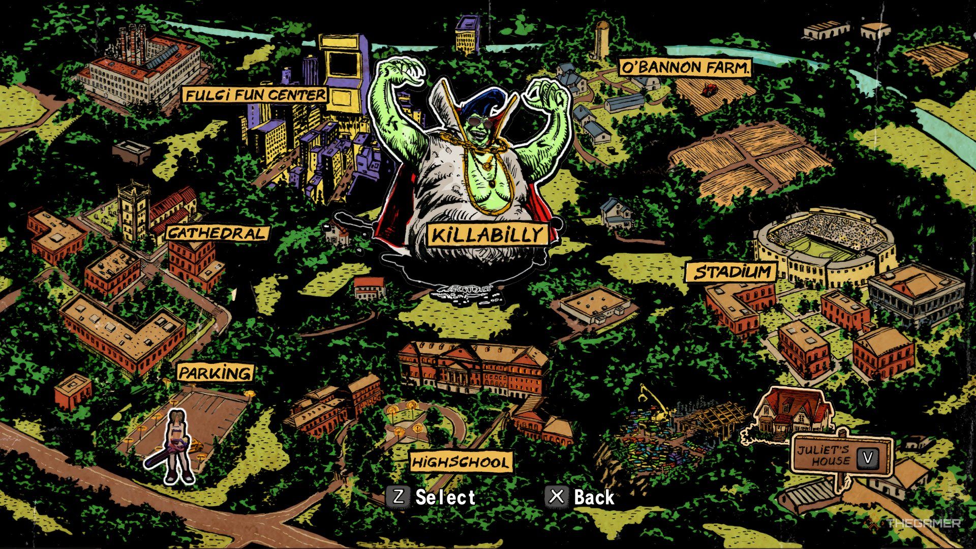 Killabilly, the final boss of Lollipop Chainsaw RePOP. You can find 3 Golden Lollipop Wrappers in there.