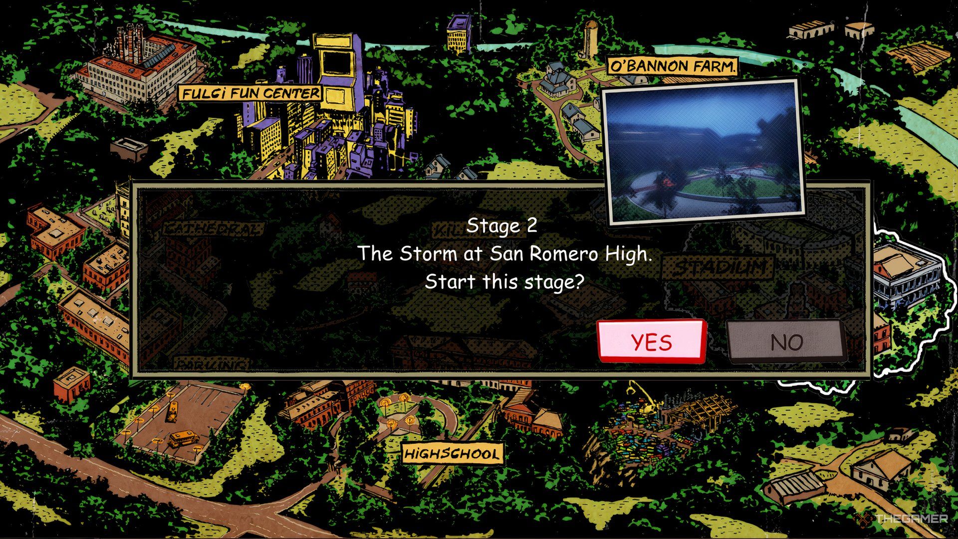 Replaying &lsquo;The Storm at San Romero High!&rsquo; mission from the Mission Selector in the Main Menu.