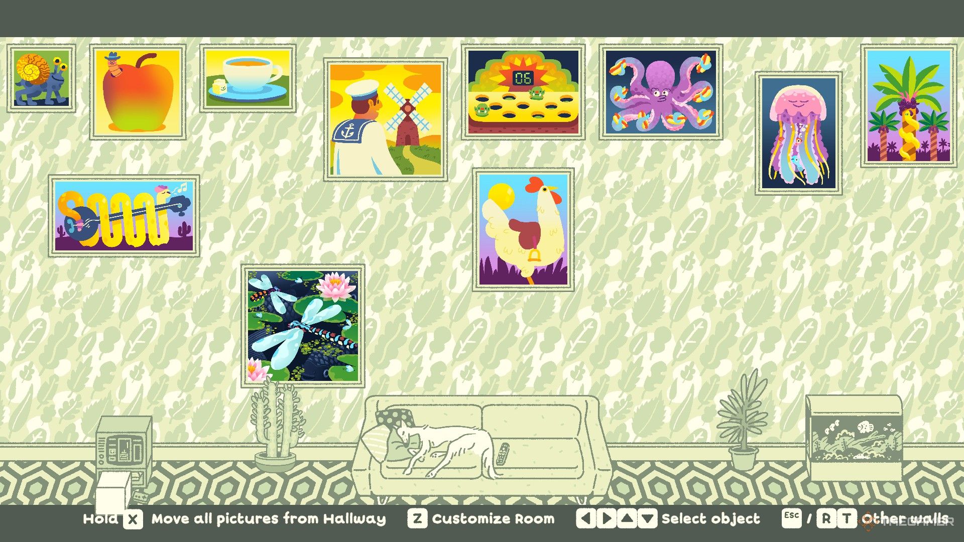 Wilmot completes season one puzzles and hang them on the wall in Wilmot Works It Out.