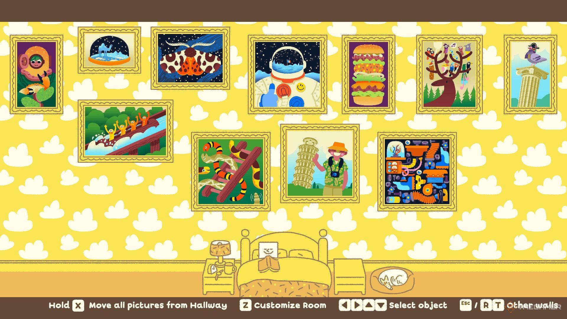 Wilmot completes season two puzzles and hang them on the wall in Wilmot Works It Out.