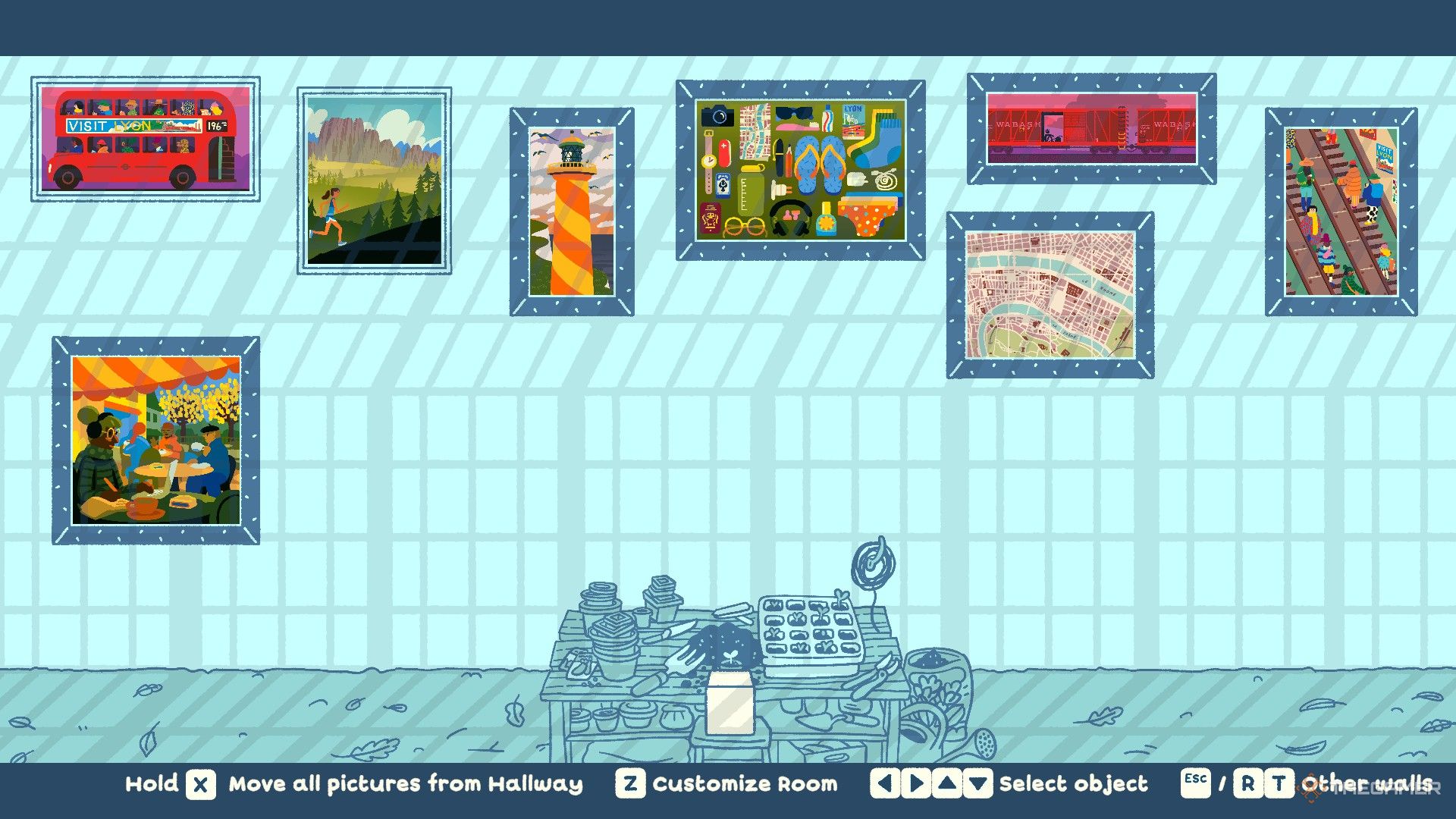 Wilmot completes season six puzzles and hang them on the wall in Wilmot Works It Out.