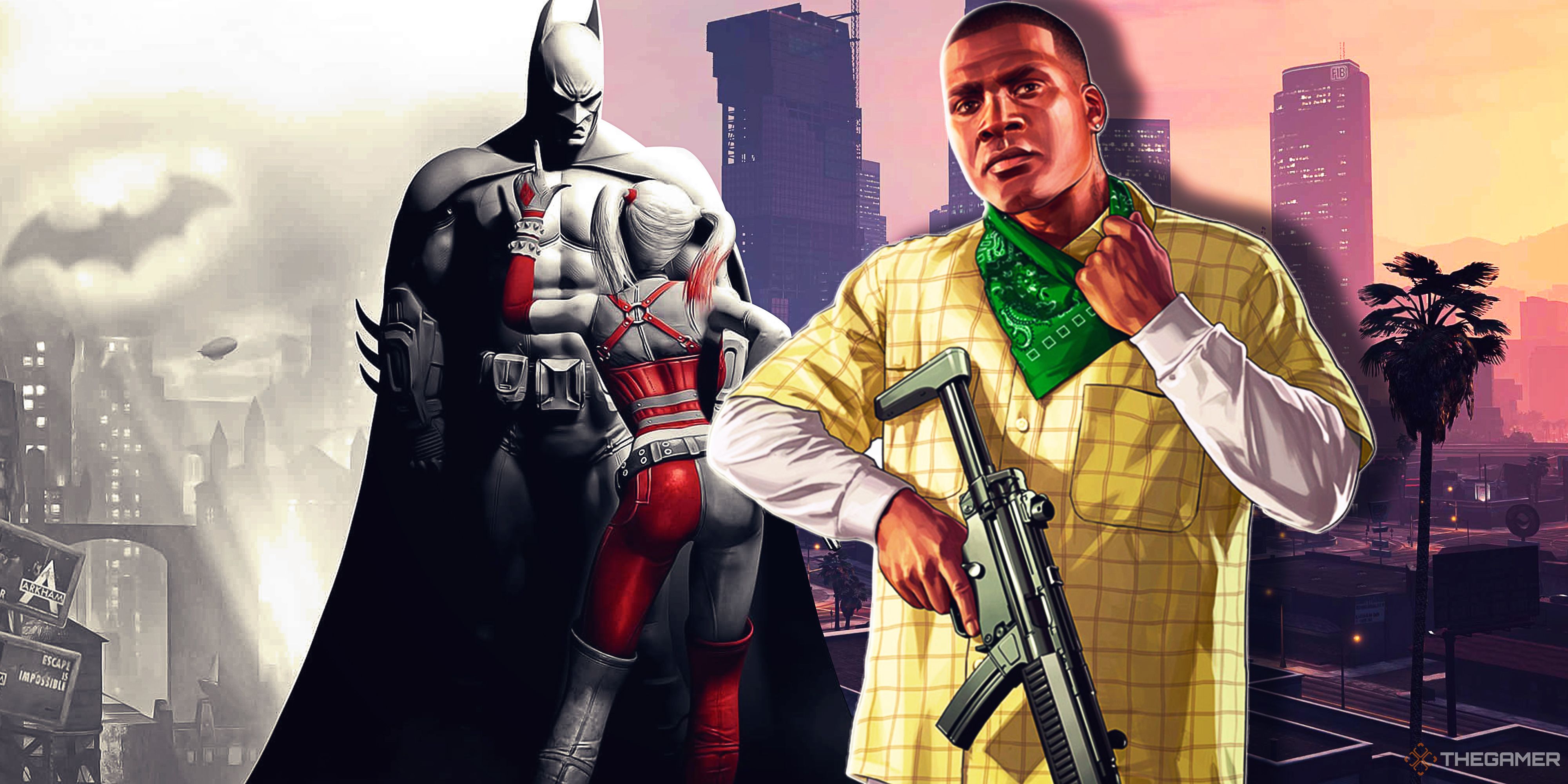 Batman Arkham City and Grand Theft Auto 5.