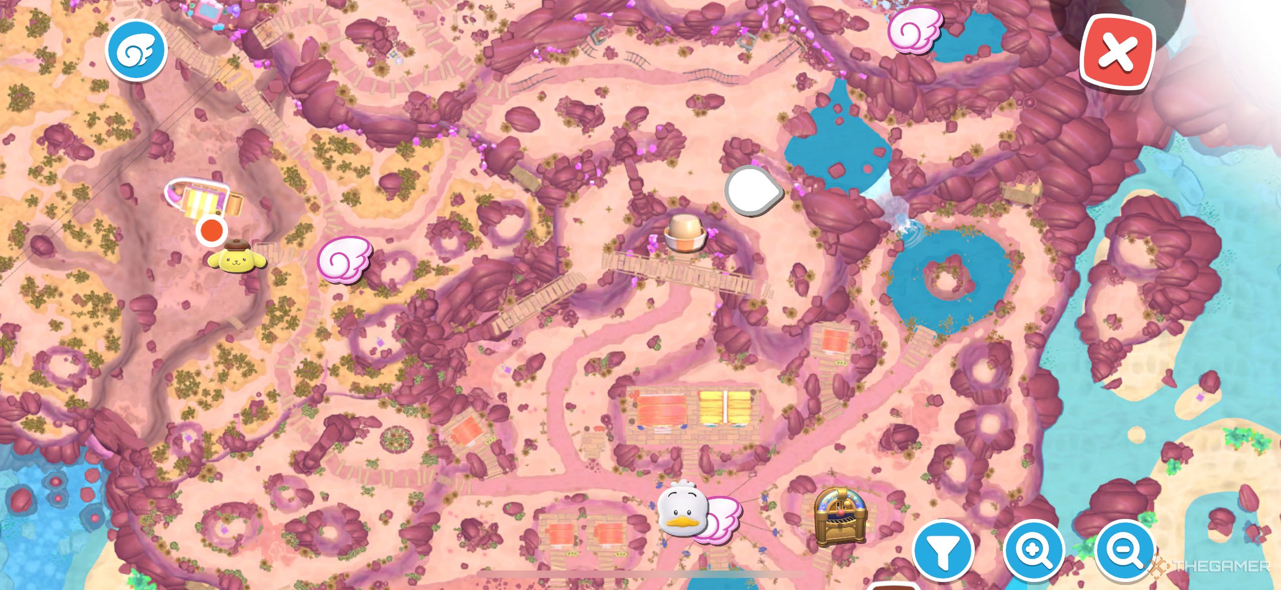 A zoomed in view of the map for Gemstone Mountain.