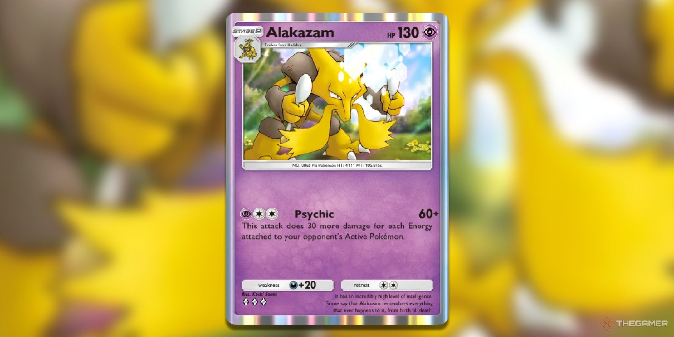 Alakazam Pokemon TCG Pocket Card Art.