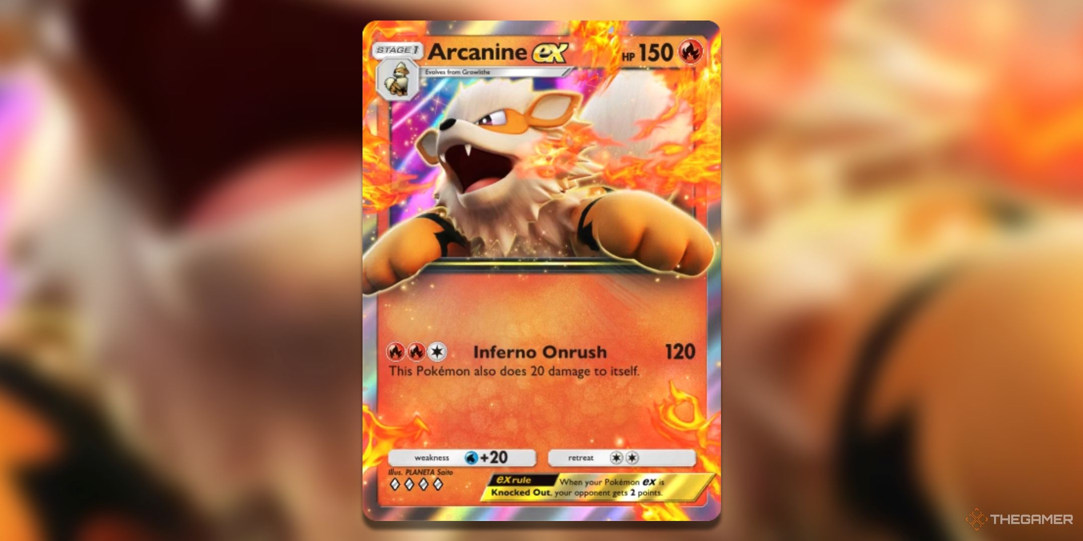 Arcanine ex Pokemon TCG Pocket Card Art.