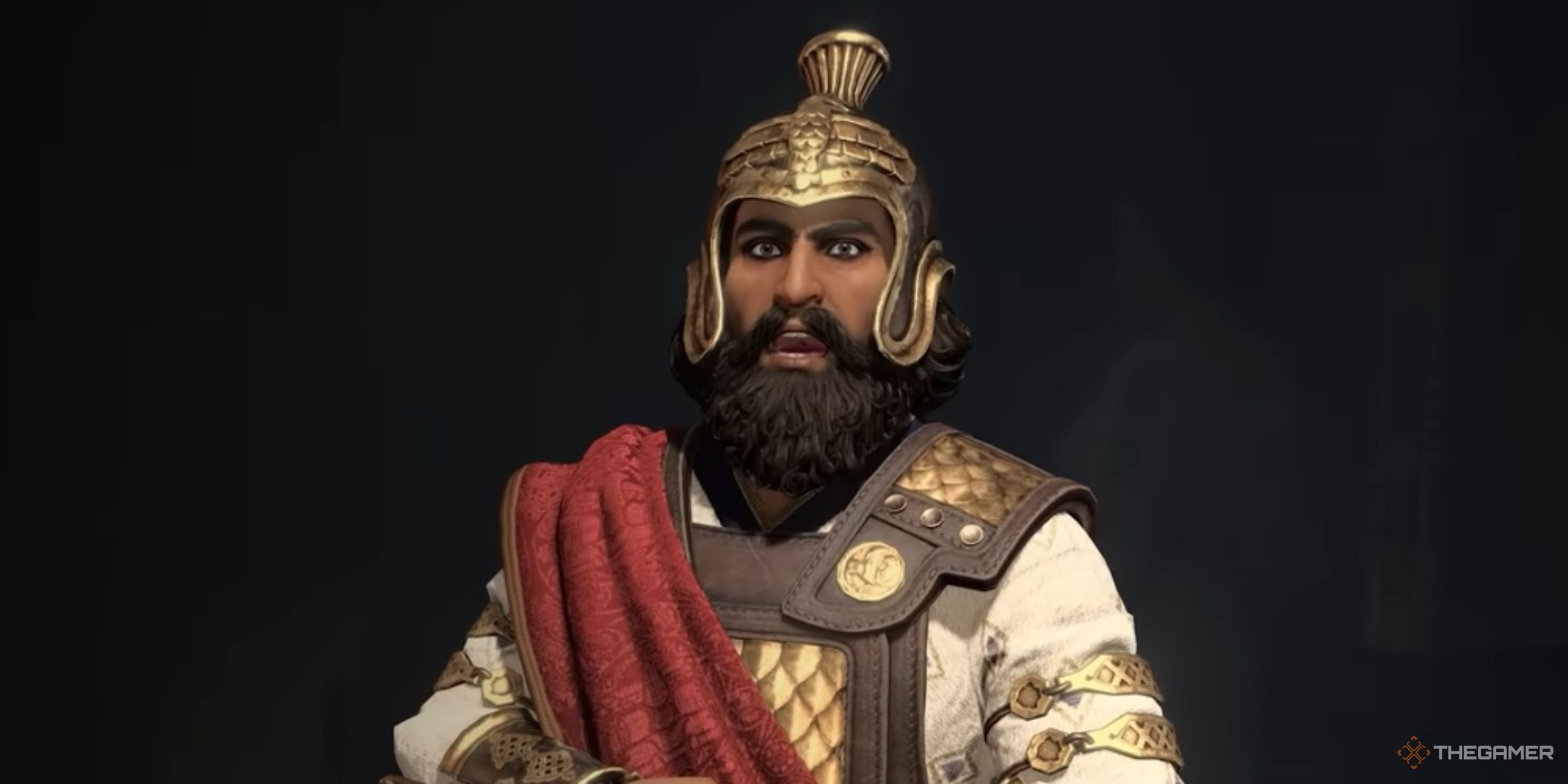 Xerxes talking in his intro trailer for Civilization 7.