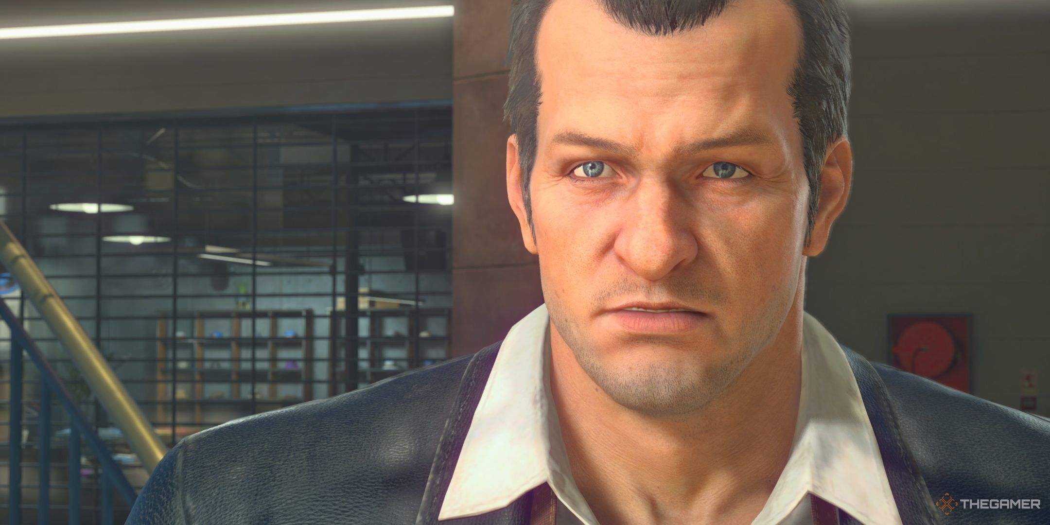 Frank West close-up from the Dead Rising Deluxe Remaster.