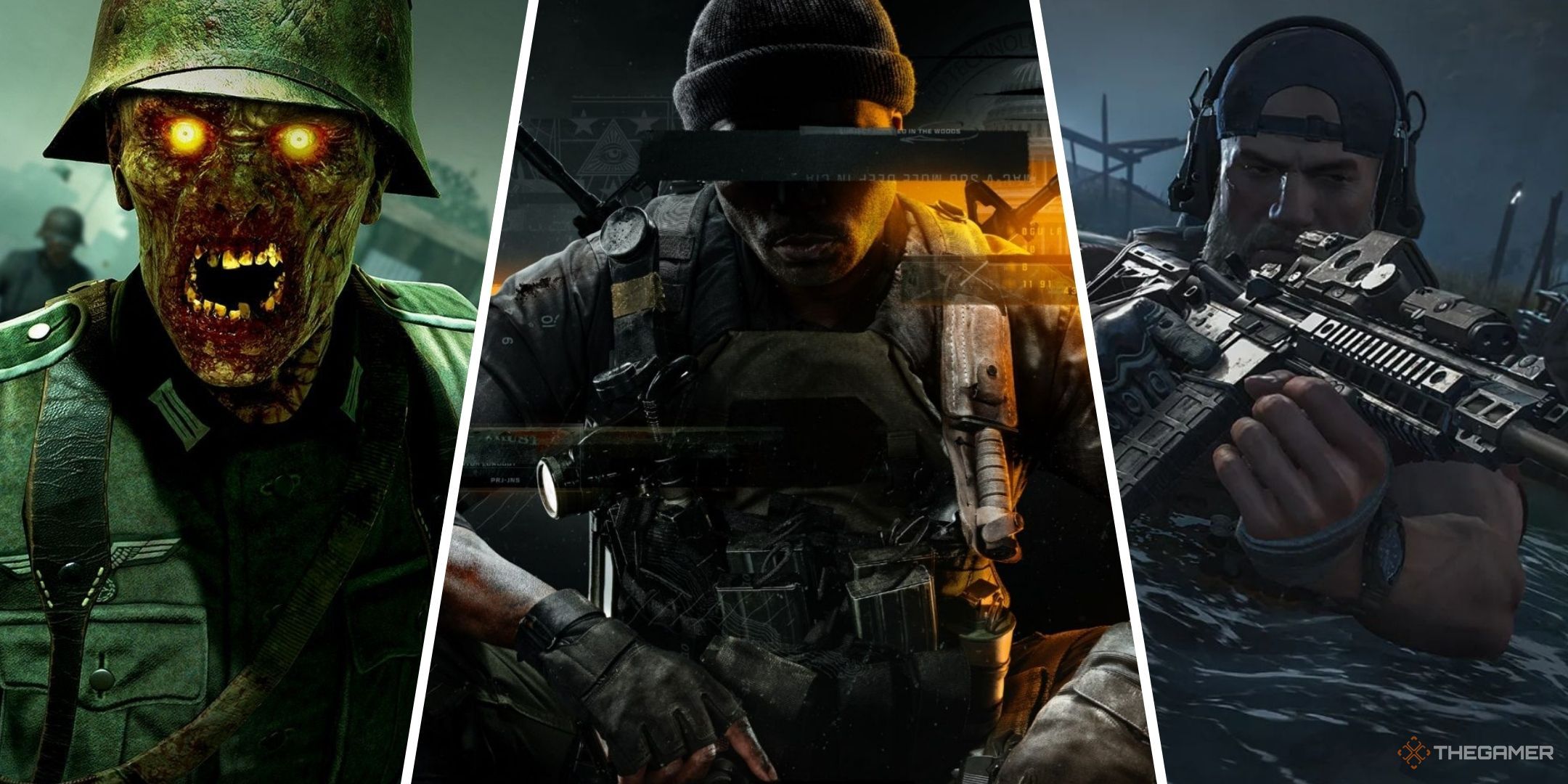 Games To Play If You Like Call Of Duty Black Ops 6 Feature Image With Art From Zombie Army 4, Black Ops 6, and Ghost Recon Breakpoint.