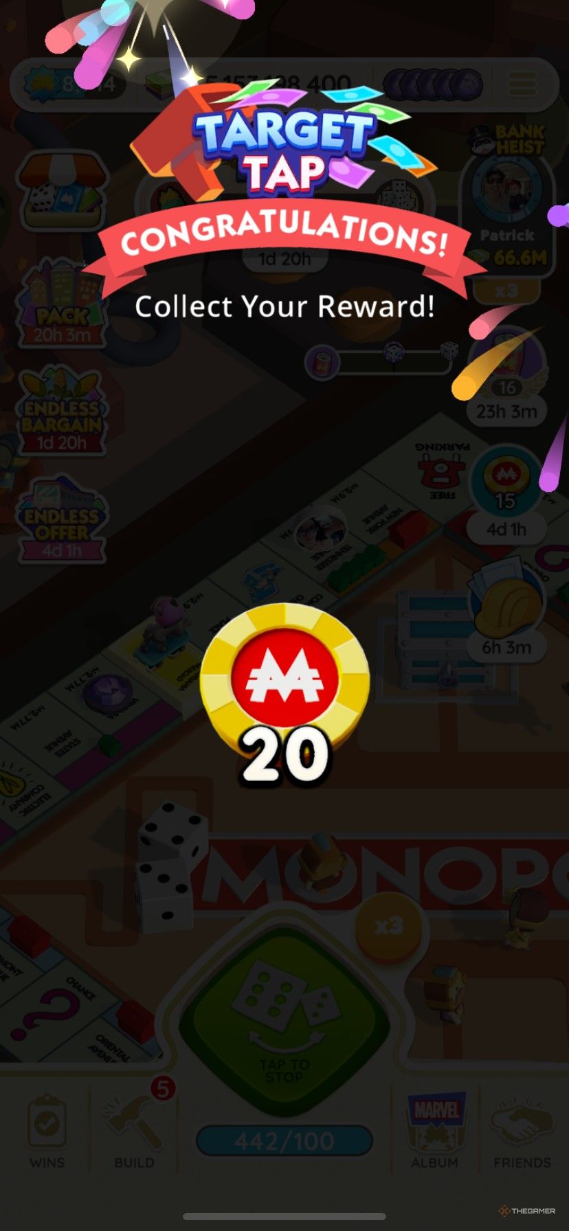 Все награды в Target Tap (16–17 октября) в Monopoly Go